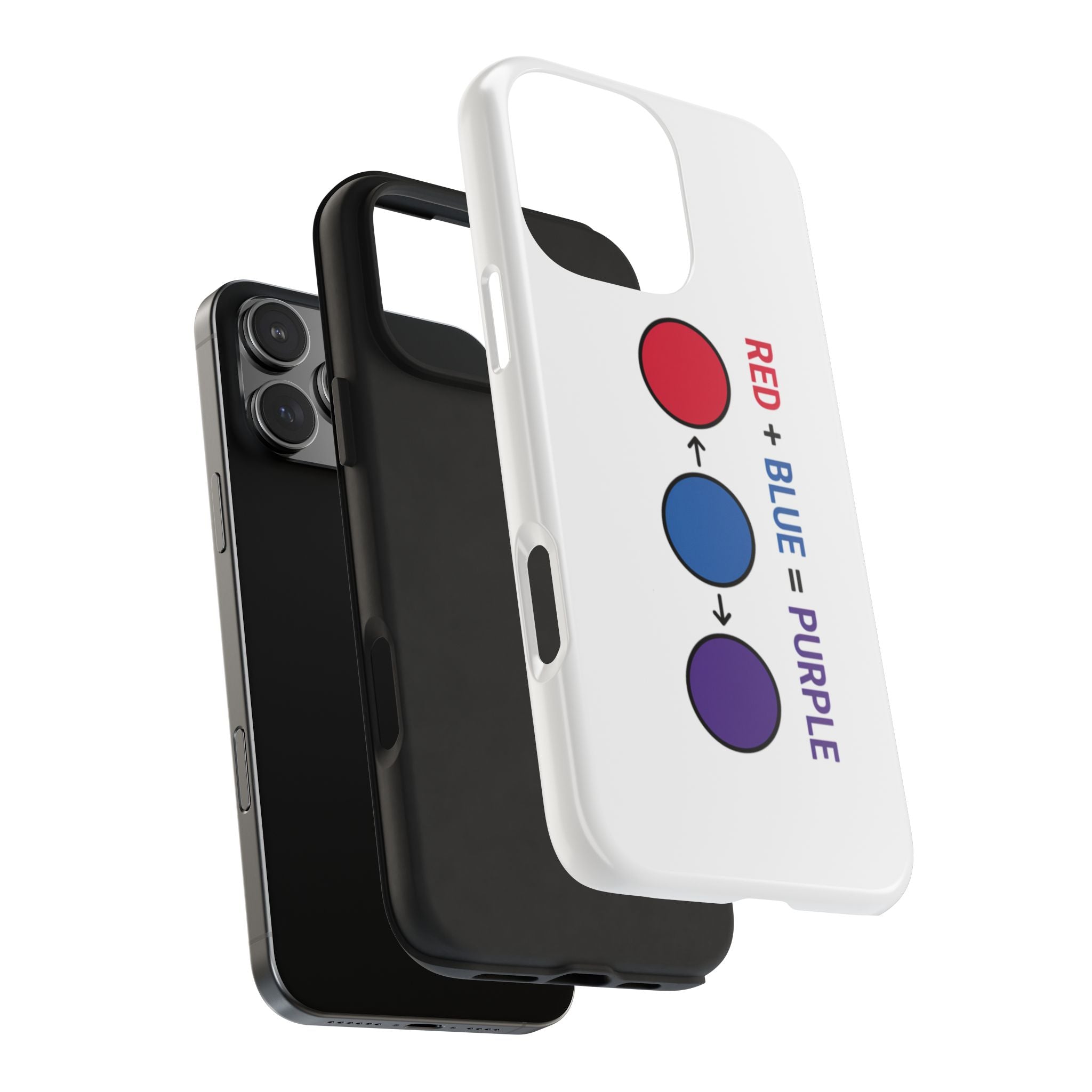 Tough Phone Case — “Red + Blue = Purple” Color Mixing Graphic