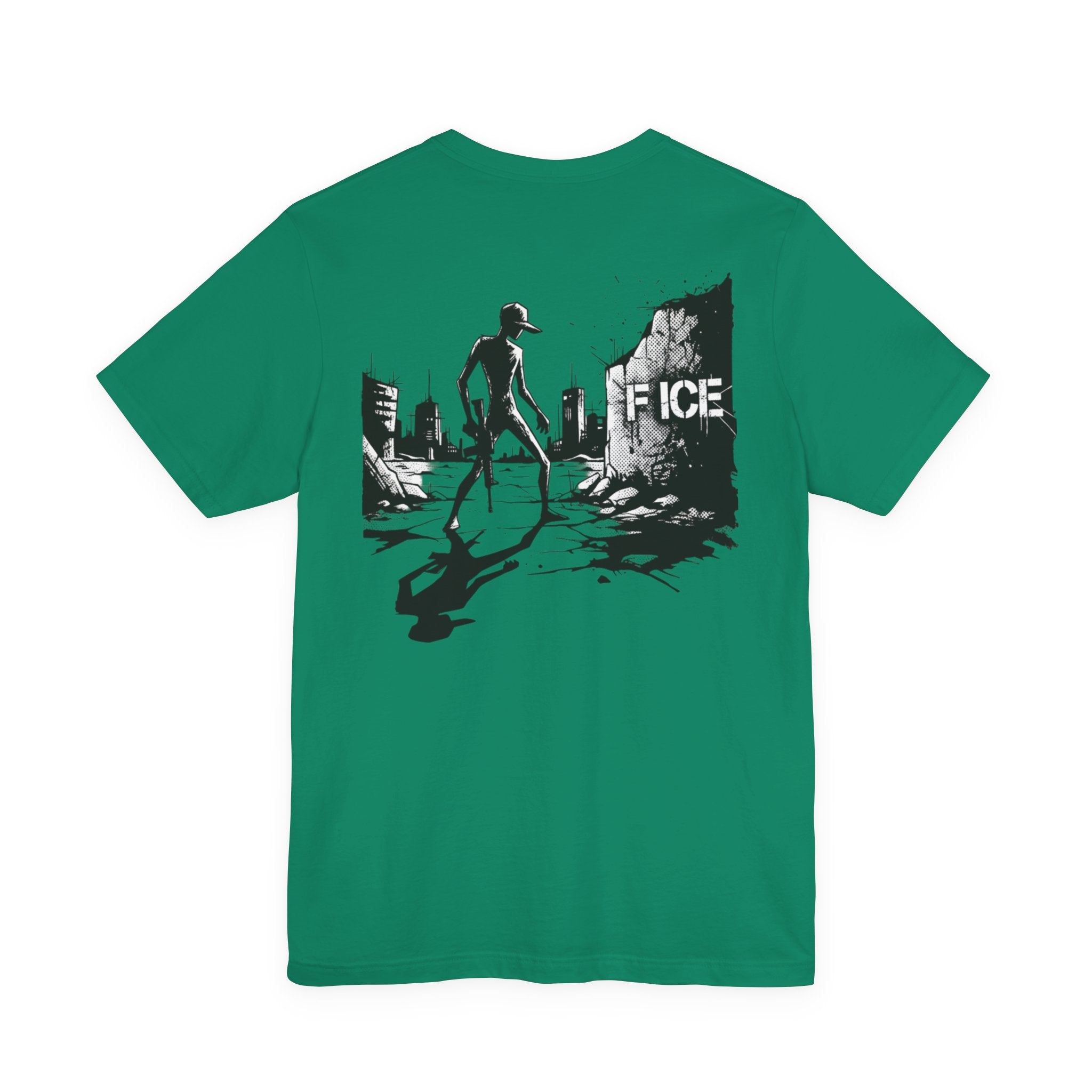 Post-Apocalyptic Streetwear Tee — 'Rabbit You' Minimal Front Logo with Dystopian Back Graphic