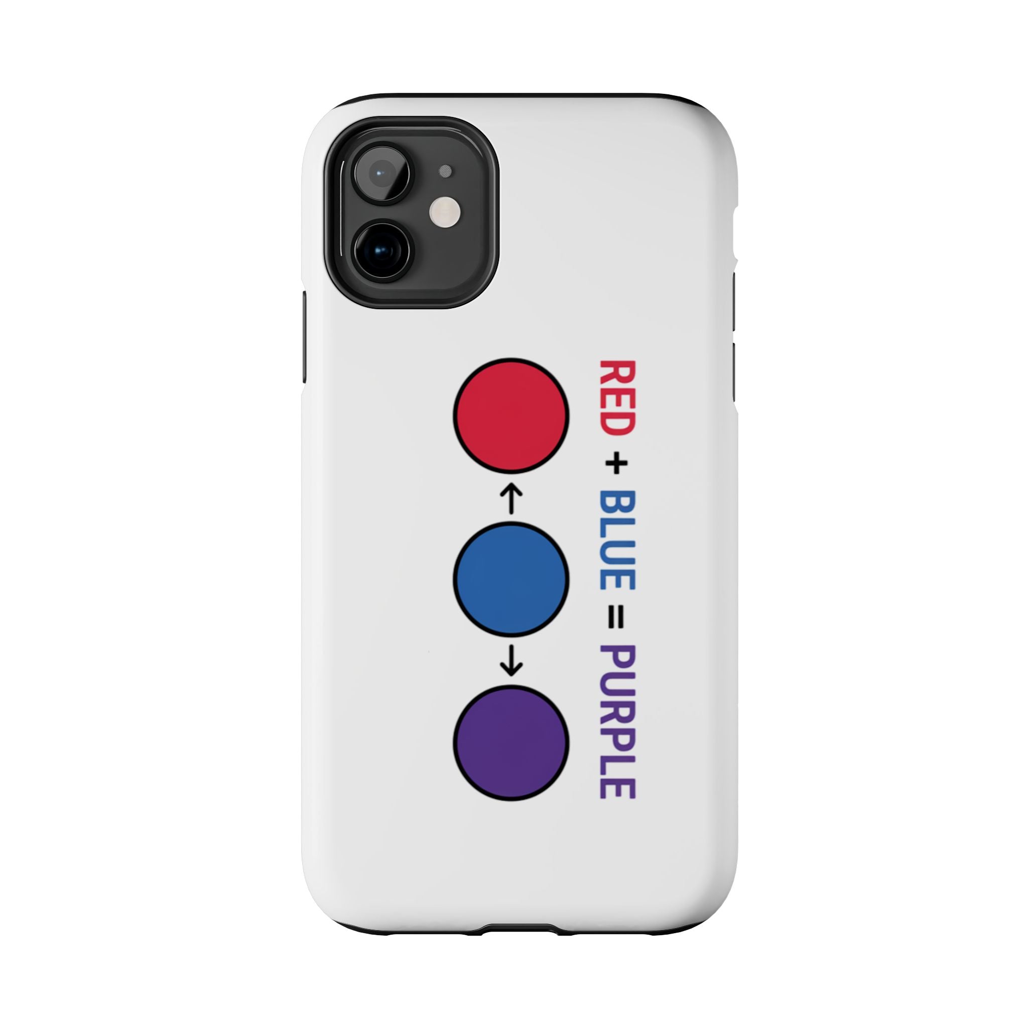Tough Phone Case — “Red + Blue = Purple” Color Mixing Graphic
