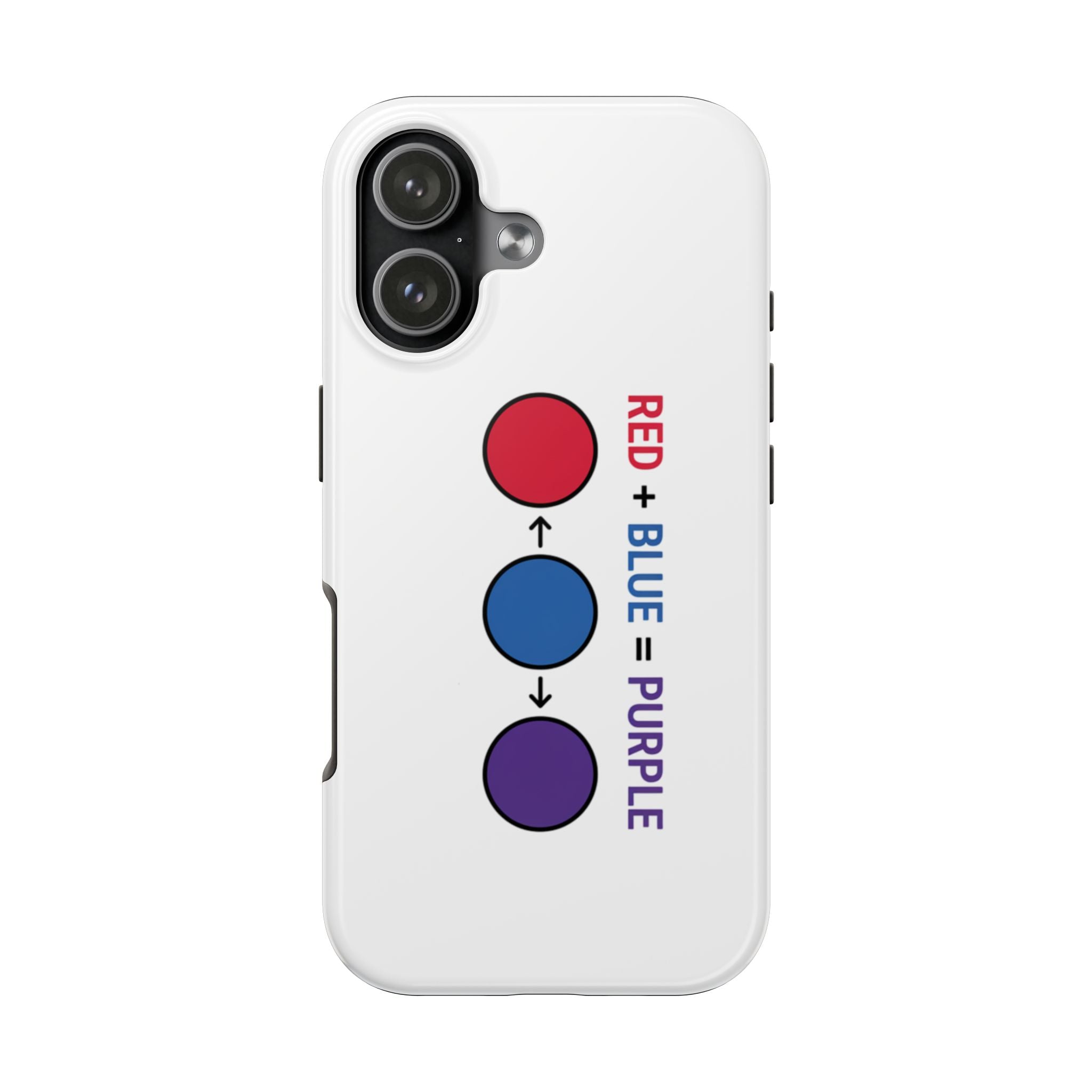 Tough Phone Case — “Red + Blue = Purple” Color Mixing Graphic