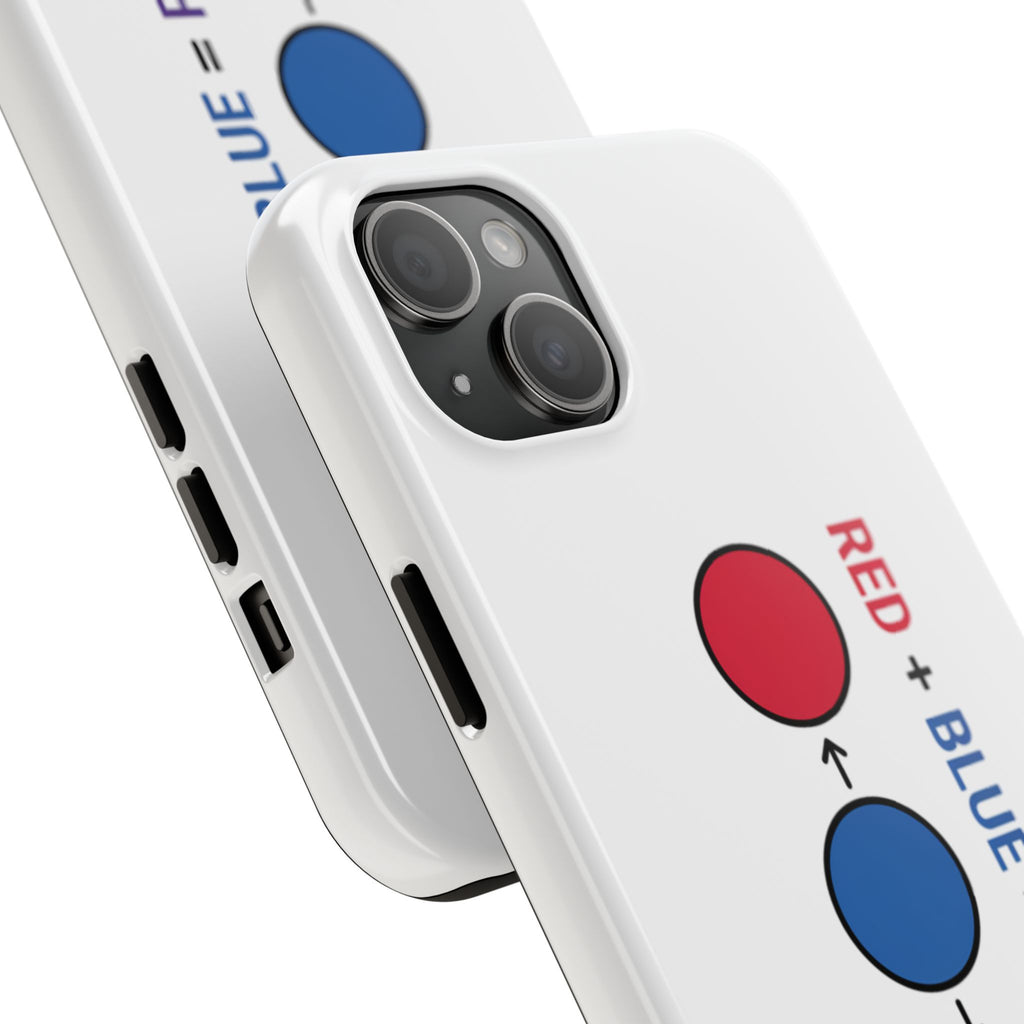 Tough Phone Case — “Red + Blue = Purple” Color Mixing Graphic