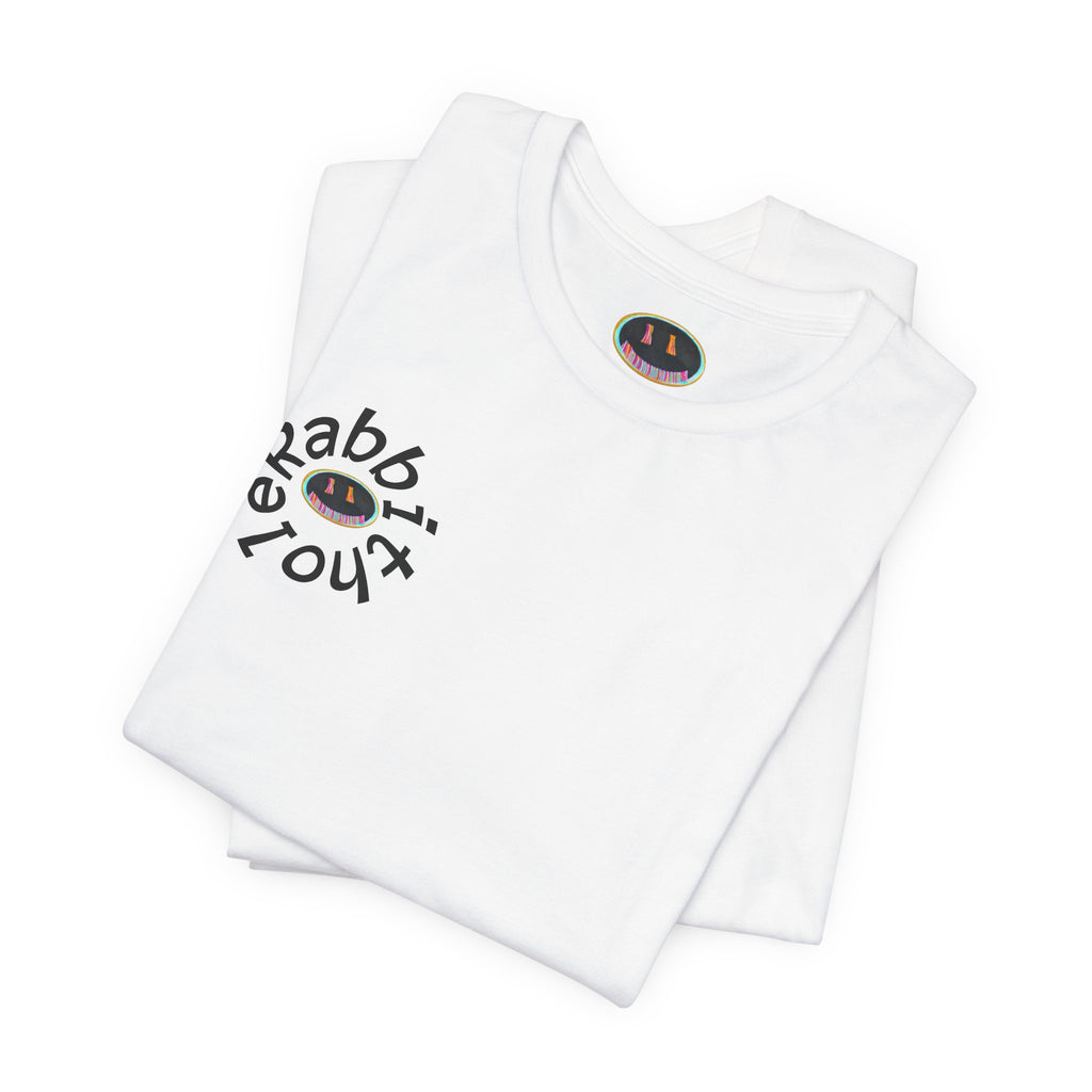 Post-Apocalyptic Streetwear Tee — 'Rabbit You' Minimal Front Logo with Dystopian Back Graphic