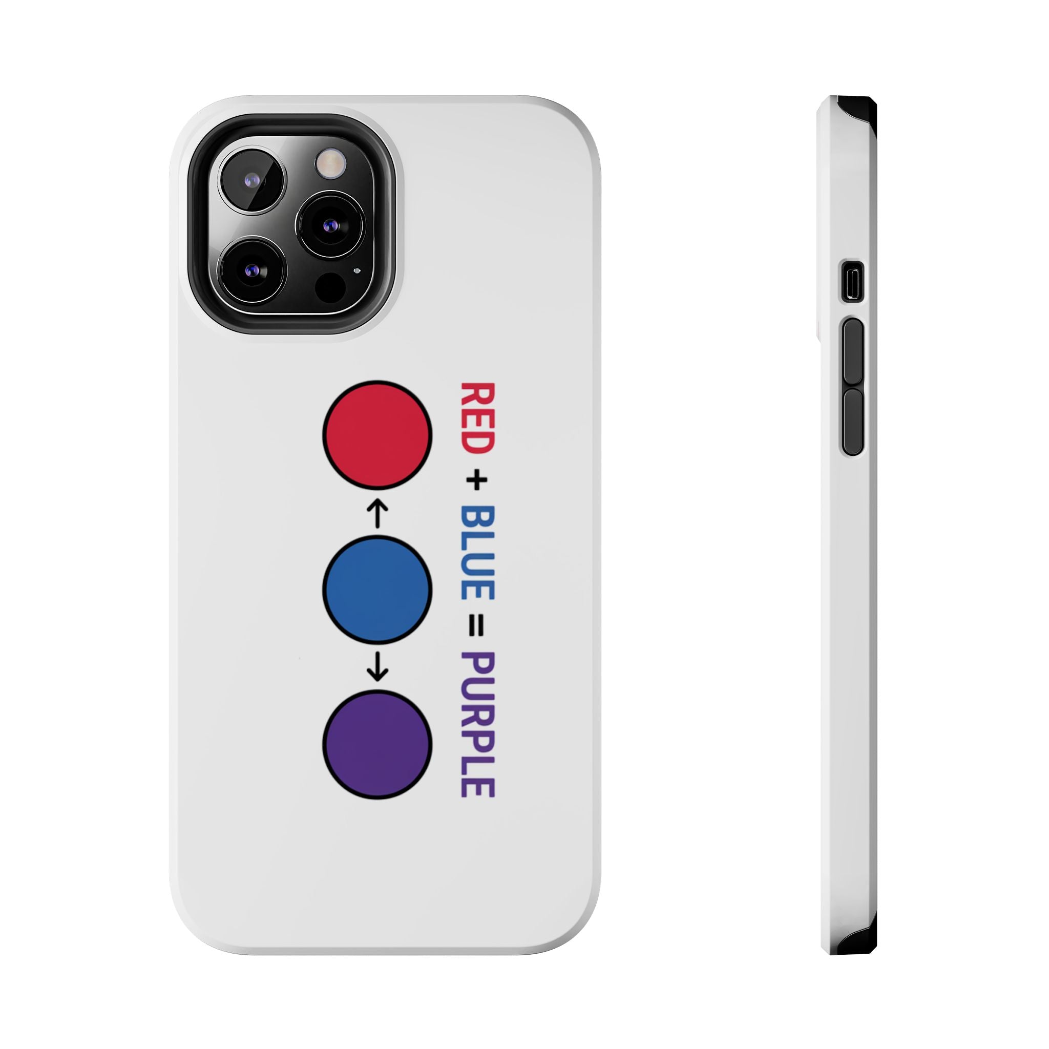 Tough Phone Case — “Red + Blue = Purple” Color Mixing Graphic
