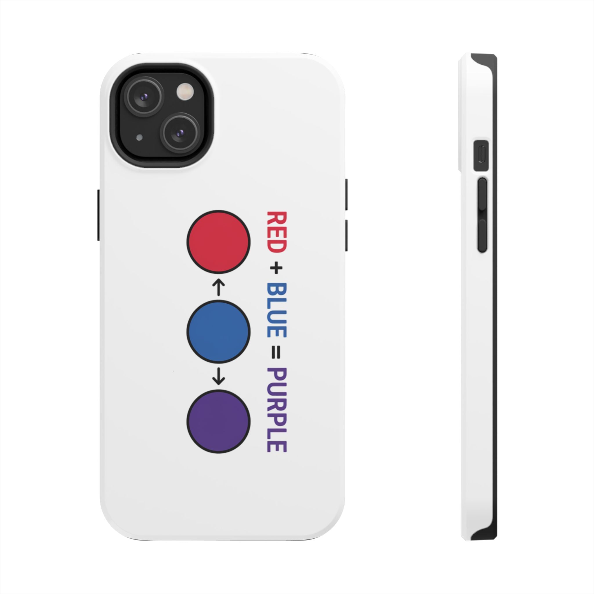 Tough Phone Case — “Red + Blue = Purple” Color Mixing Graphic