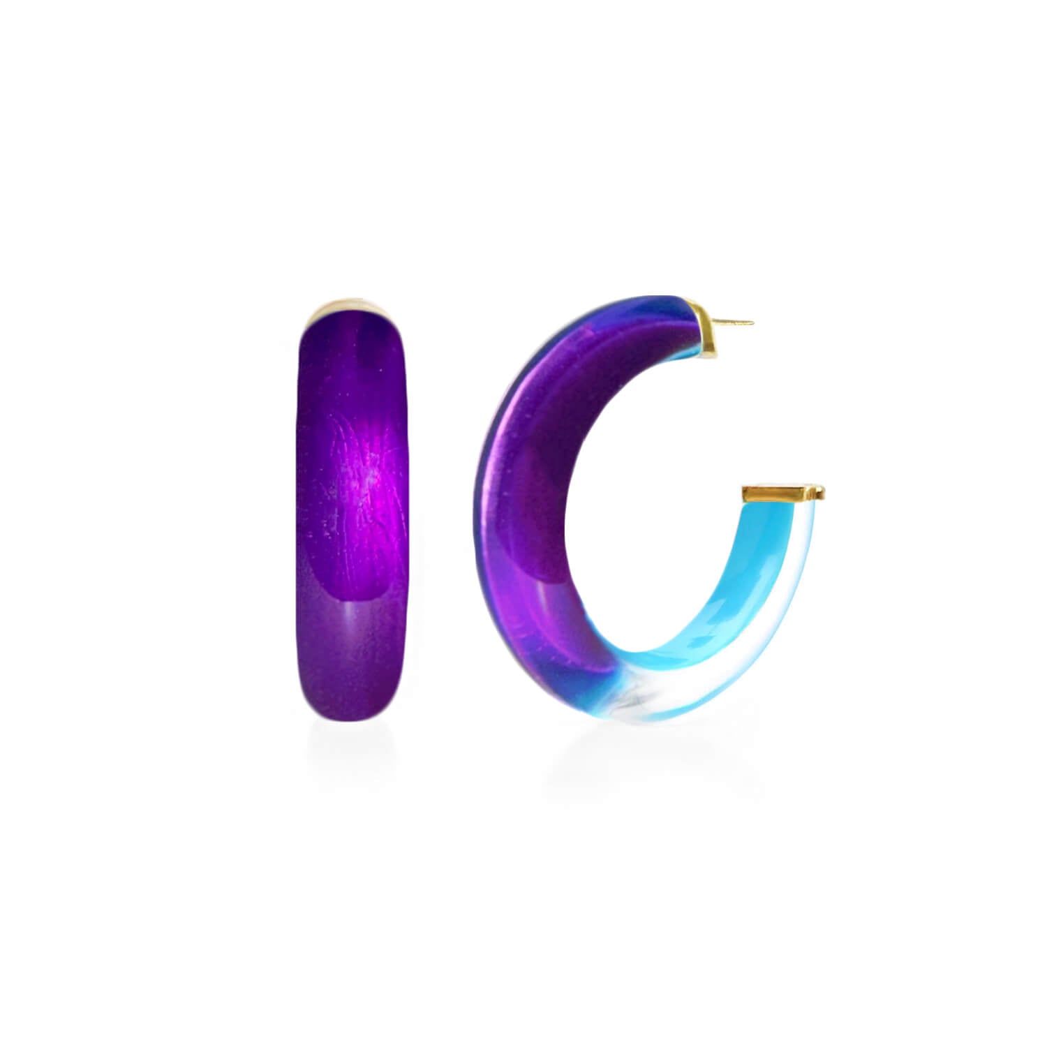 Small Illusion Inside Out Lucite Hoop Earrings