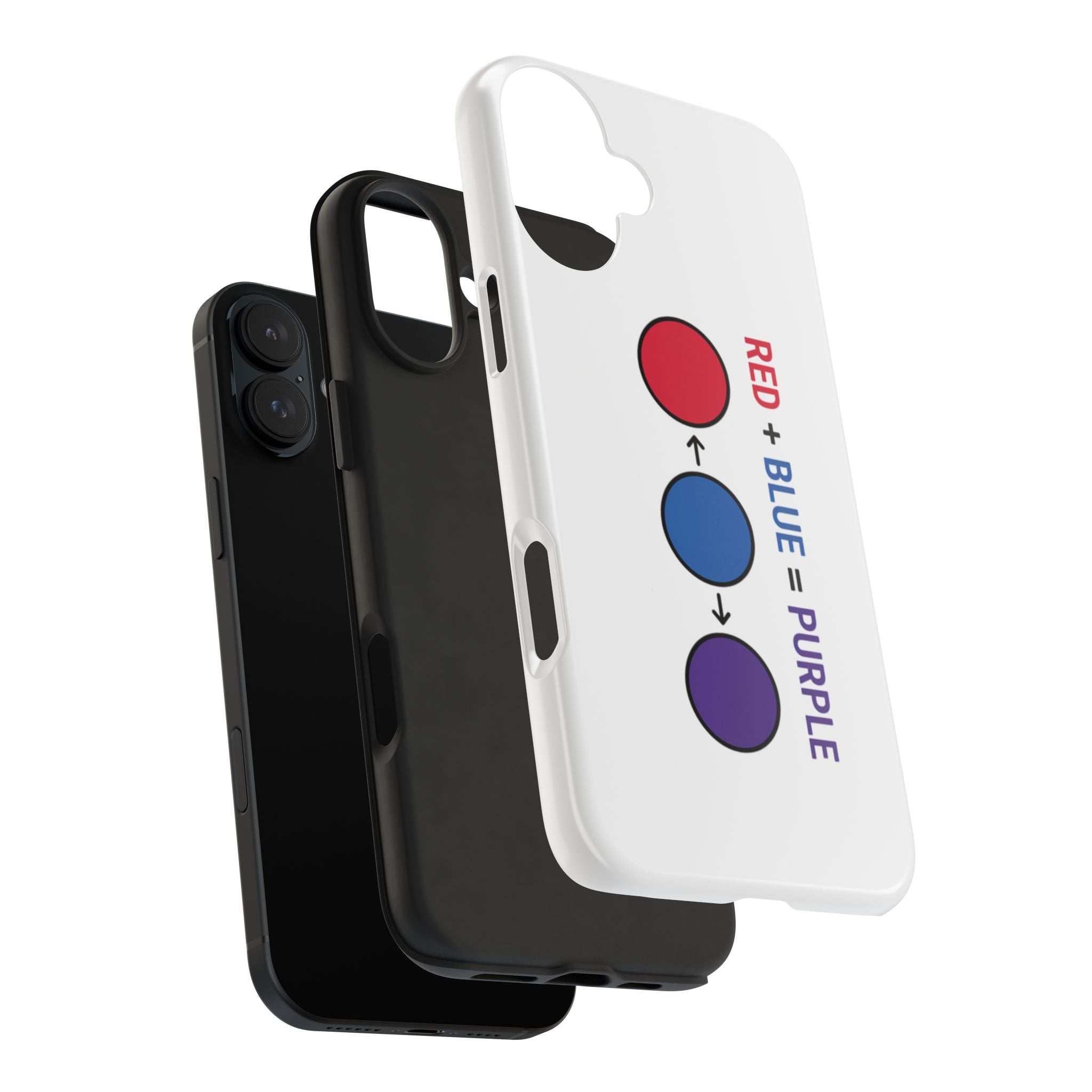 Tough Phone Case — “Red + Blue = Purple” Color Mixing Graphic