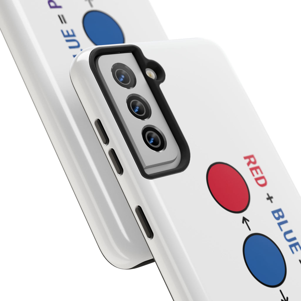 Tough Phone Case — “Red + Blue = Purple” Color Mixing Graphic