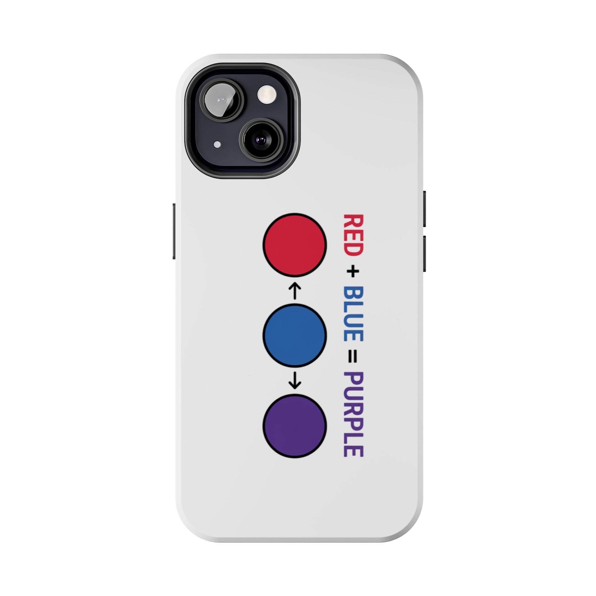 Tough Phone Case — “Red + Blue = Purple” Color Mixing Graphic
