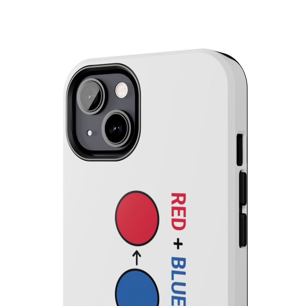 Tough Phone Case — “Red + Blue = Purple” Color Mixing Graphic