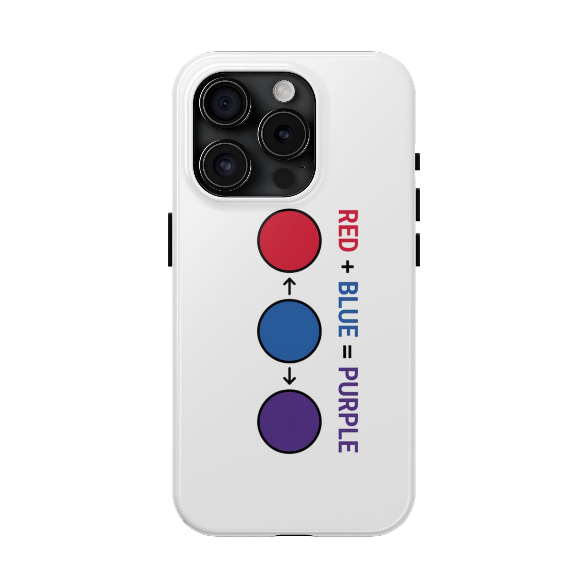 Tough Phone Case — “Red + Blue = Purple” Color Mixing Graphic
