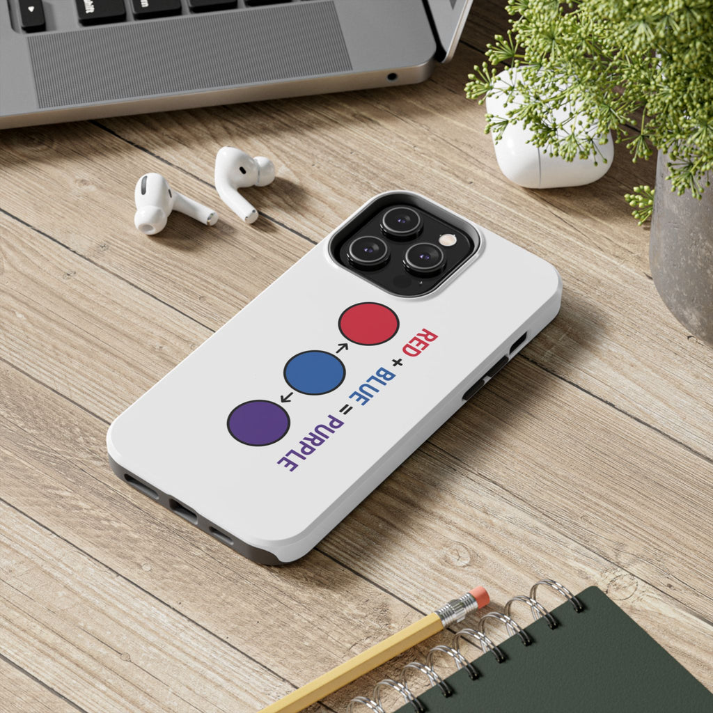 Tough Phone Case — “Red + Blue = Purple” Color Mixing Graphic