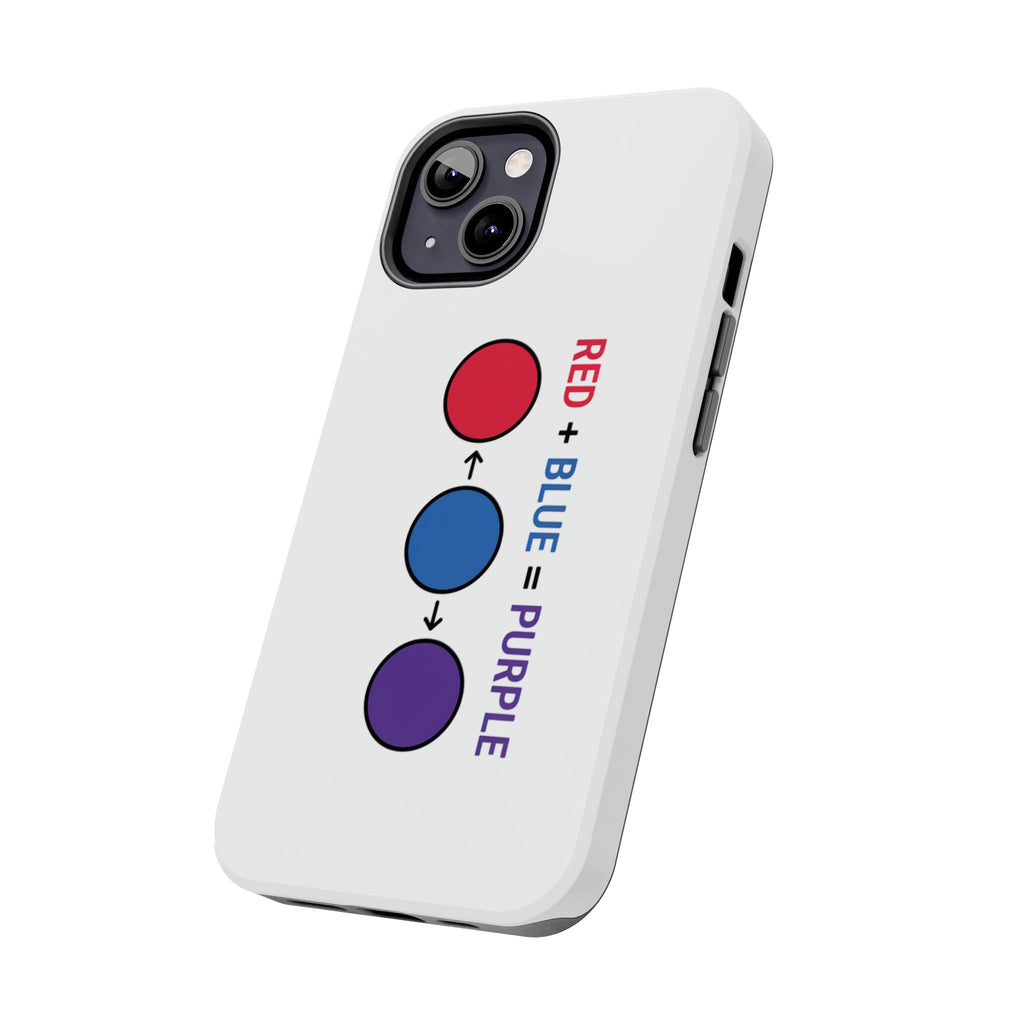 Tough Phone Case — “Red + Blue = Purple” Color Mixing Graphic