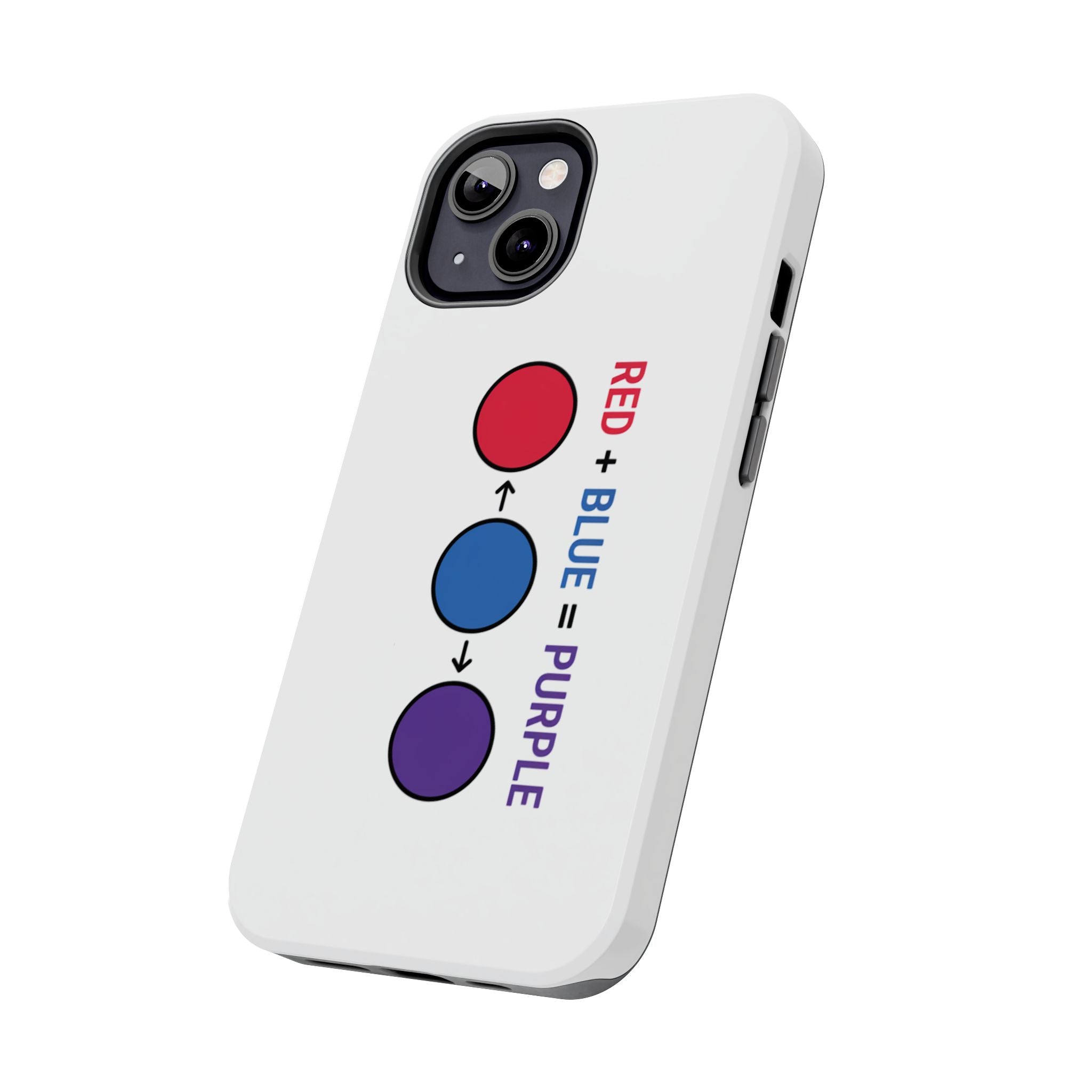 Tough Phone Case — “Red + Blue = Purple” Color Mixing Graphic
