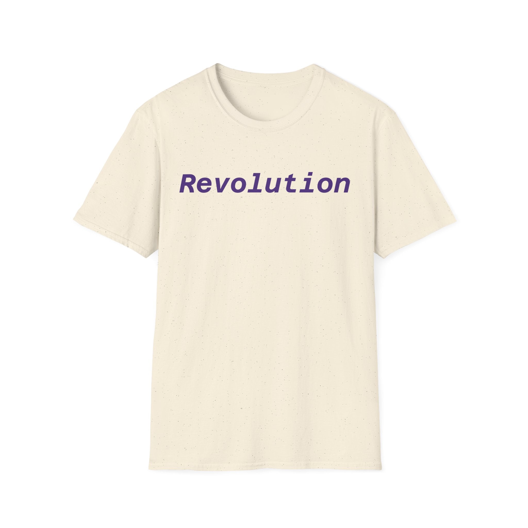 Revolution Graphic T-Shirt — Minimalist Purple Text Tee