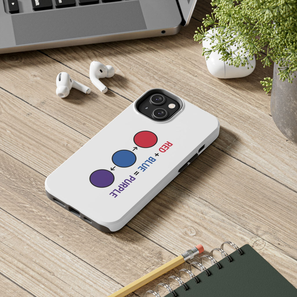 Tough Phone Case — “Red + Blue = Purple” Color Mixing Graphic