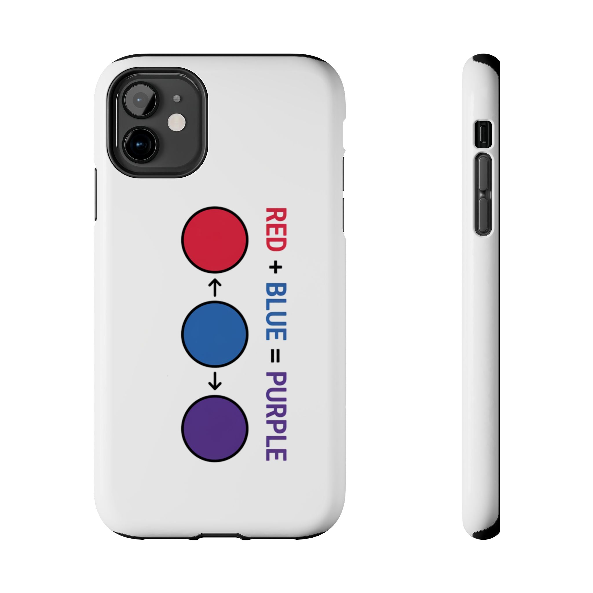Tough Phone Case — “Red + Blue = Purple” Color Mixing Graphic