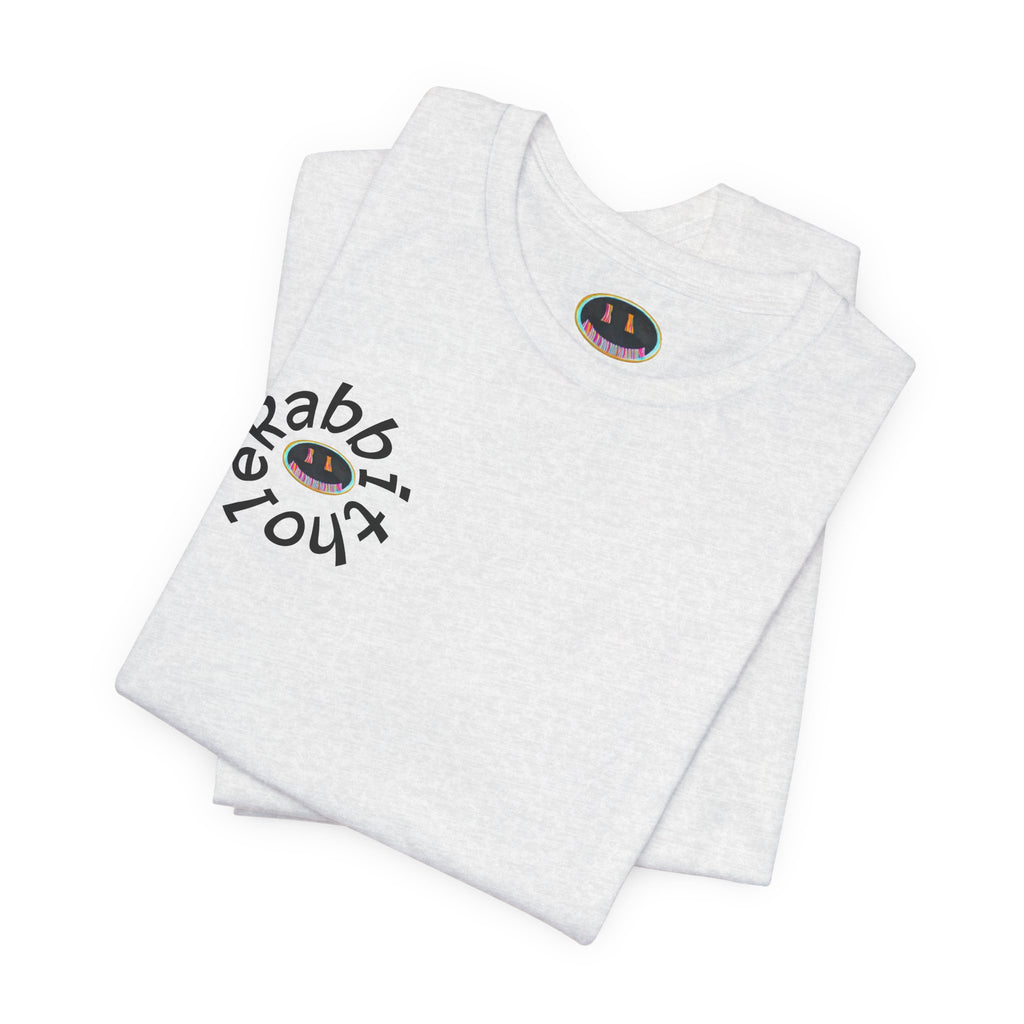 Post-Apocalyptic Streetwear Tee — 'Rabbit You' Minimal Front Logo with Dystopian Back Graphic