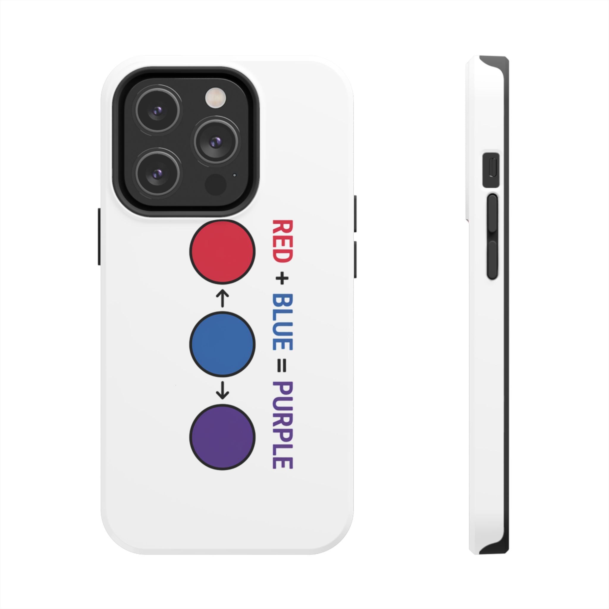 Tough Phone Case — “Red + Blue = Purple” Color Mixing Graphic
