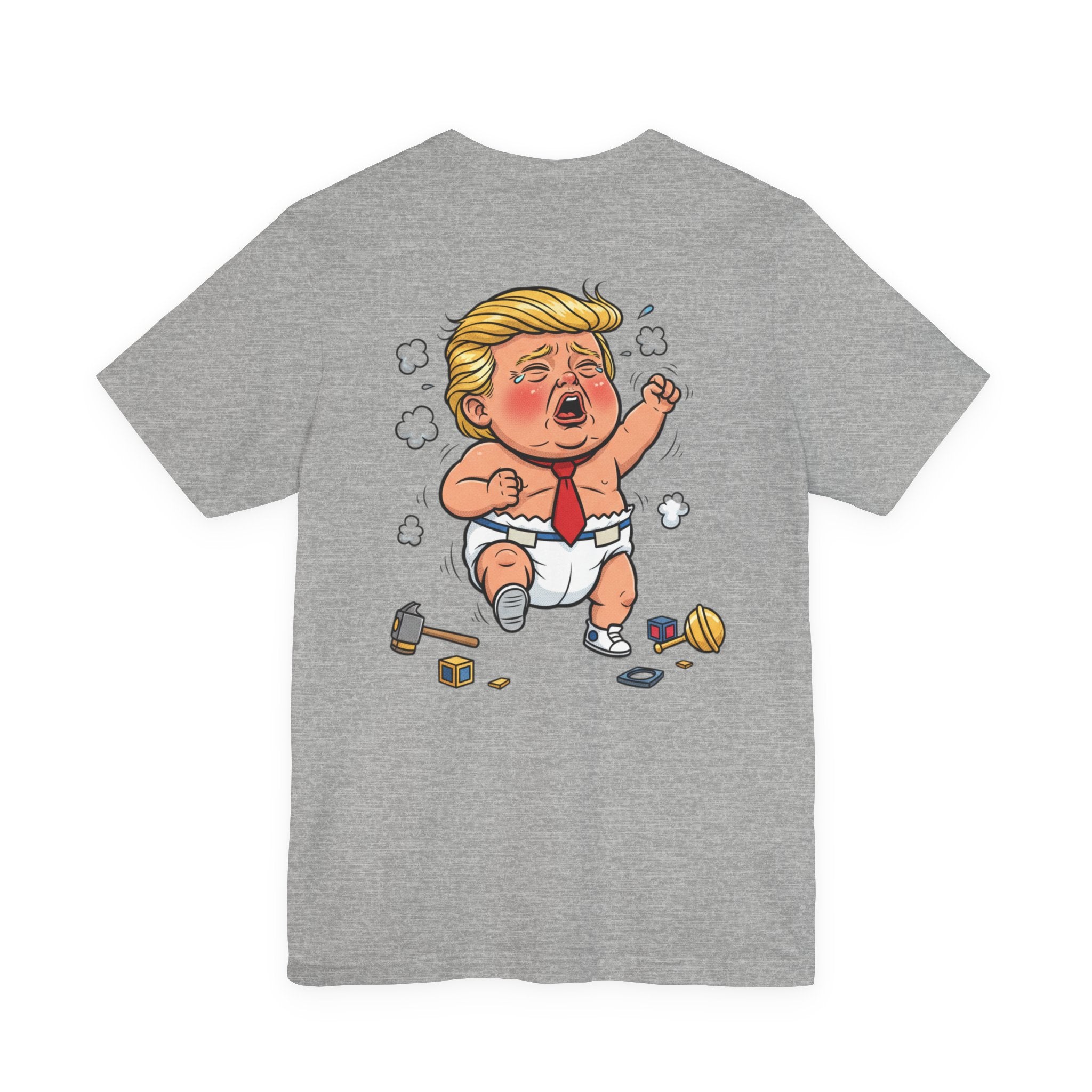 Graphic Tee — Baby Trump Tantrum Cartoon Back Print