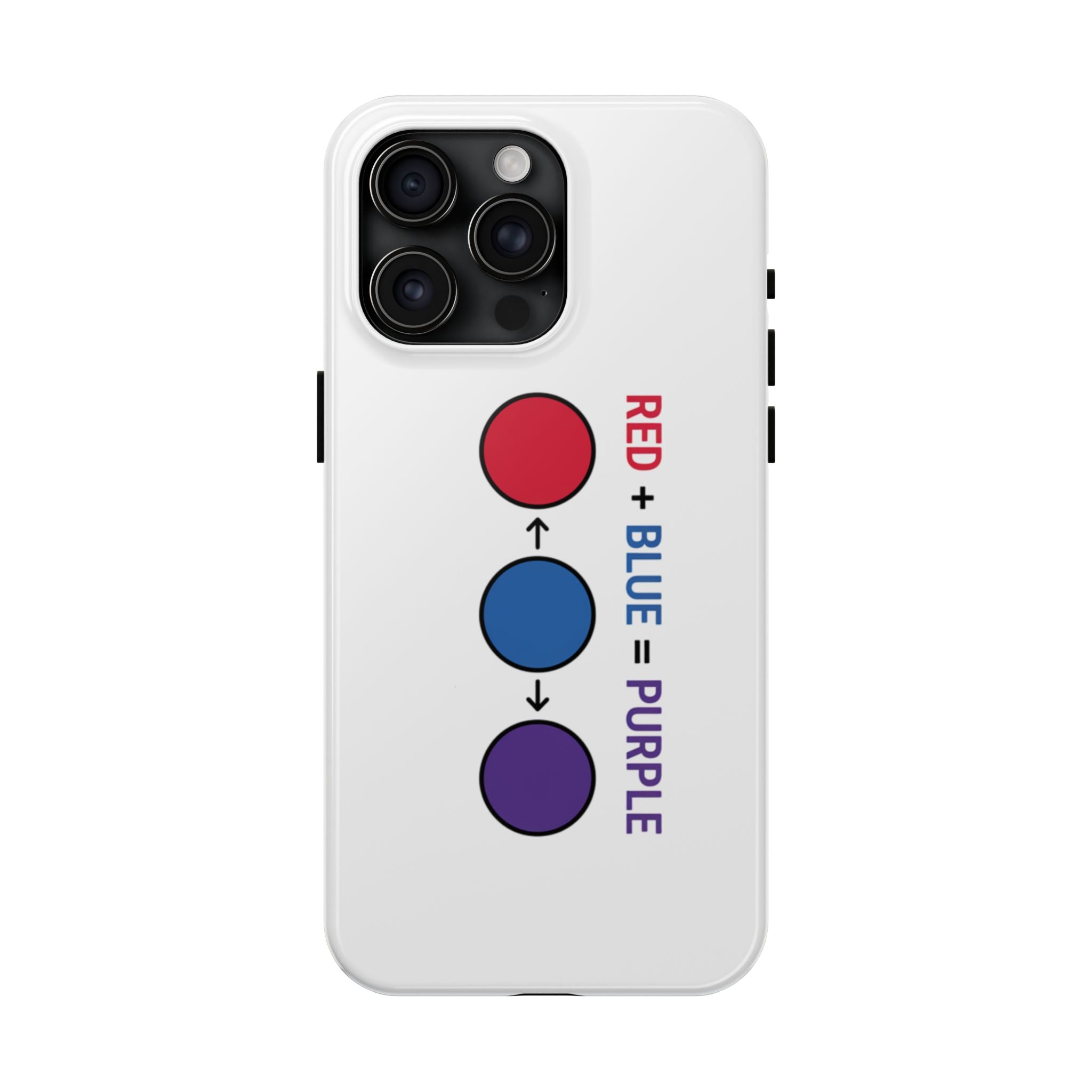 Tough Phone Case — “Red + Blue = Purple” Color Mixing Graphic