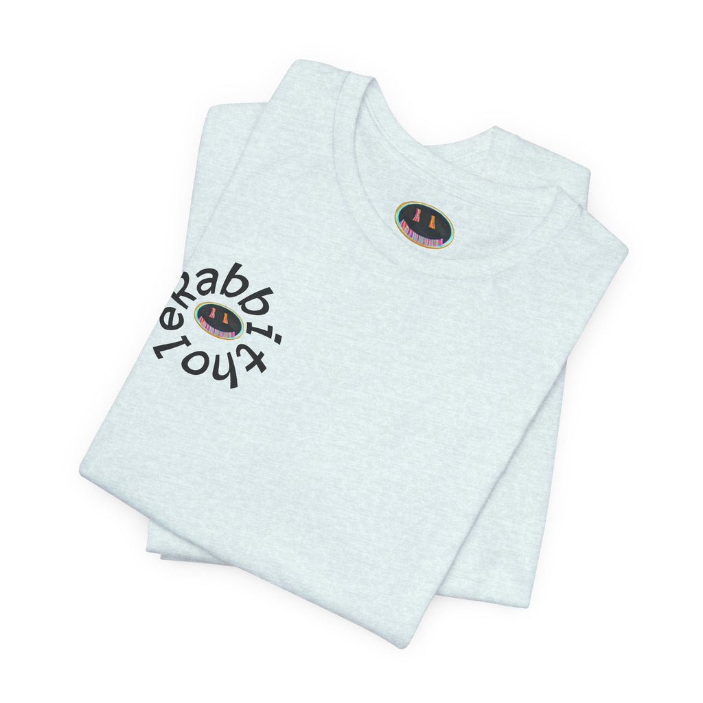 Post-Apocalyptic Streetwear Tee — 'Rabbit You' Minimal Front Logo with Dystopian Back Graphic