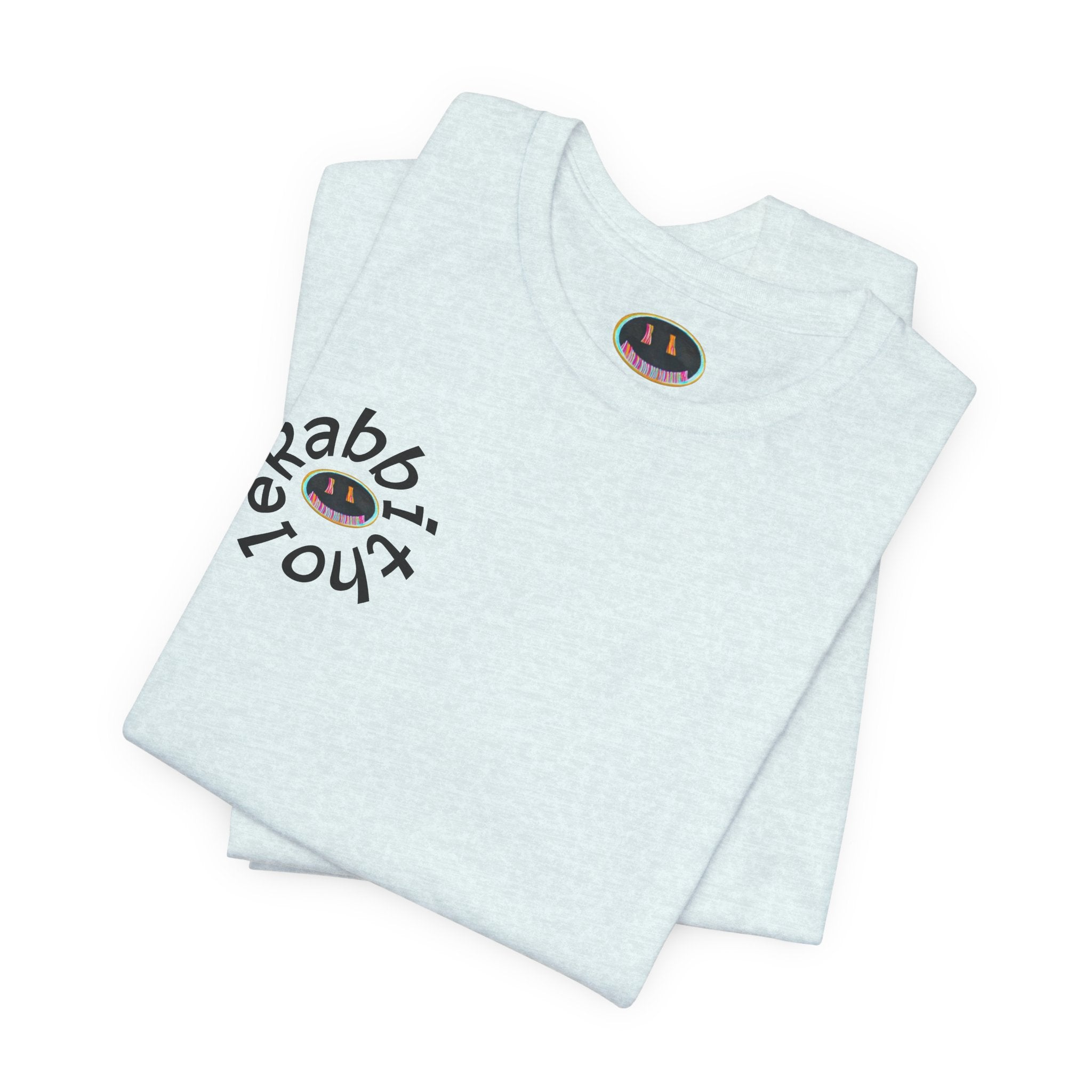 Post-Apocalyptic Streetwear Tee — 'Rabbit You' Minimal Front Logo with Dystopian Back Graphic