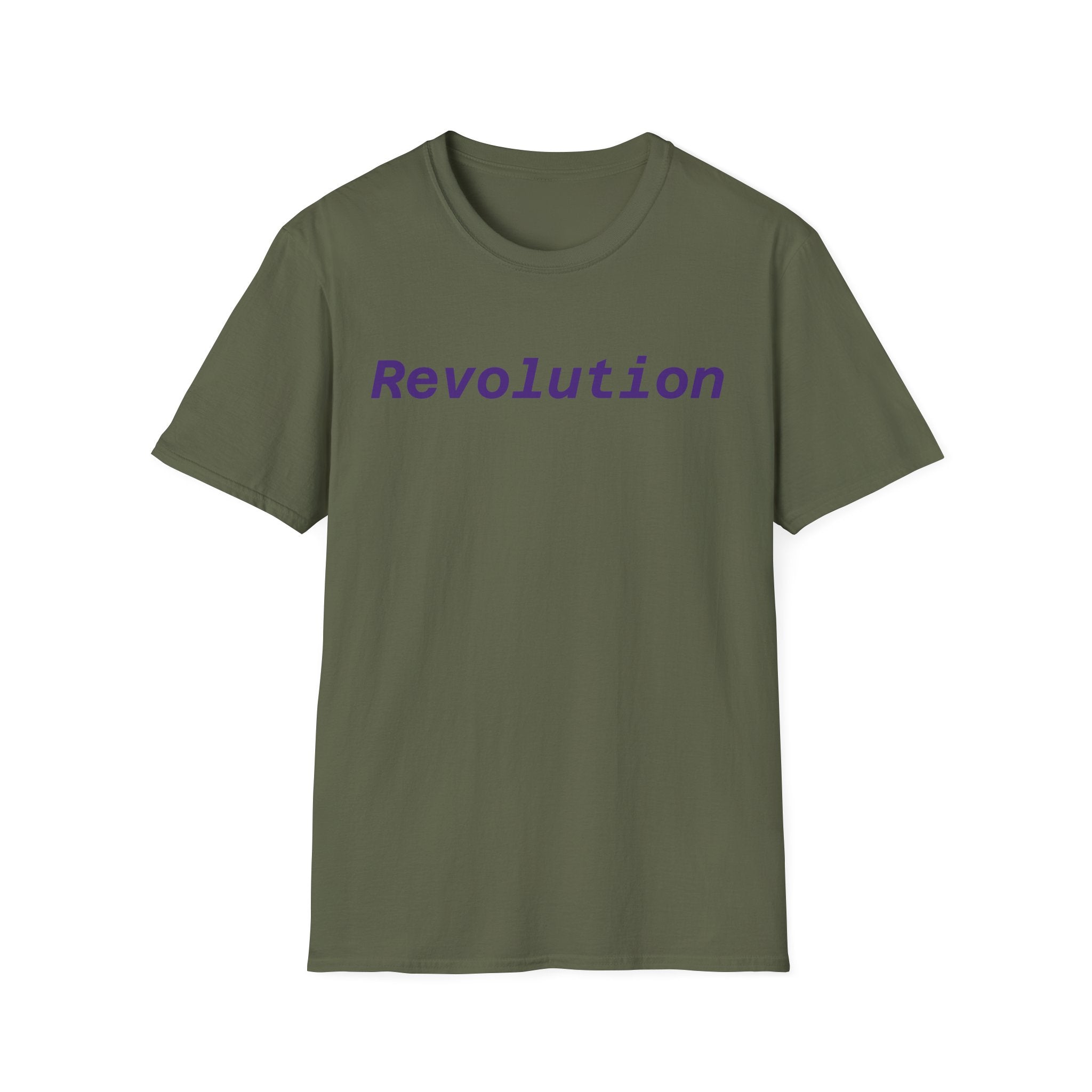 Revolution Graphic T-Shirt — Minimalist Purple Text Tee