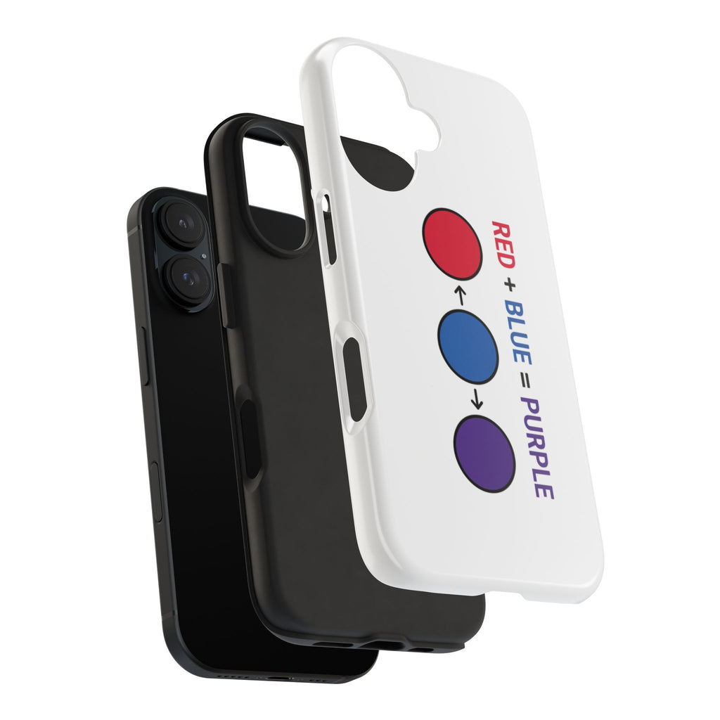 Tough Phone Case — “Red + Blue = Purple” Color Mixing Graphic