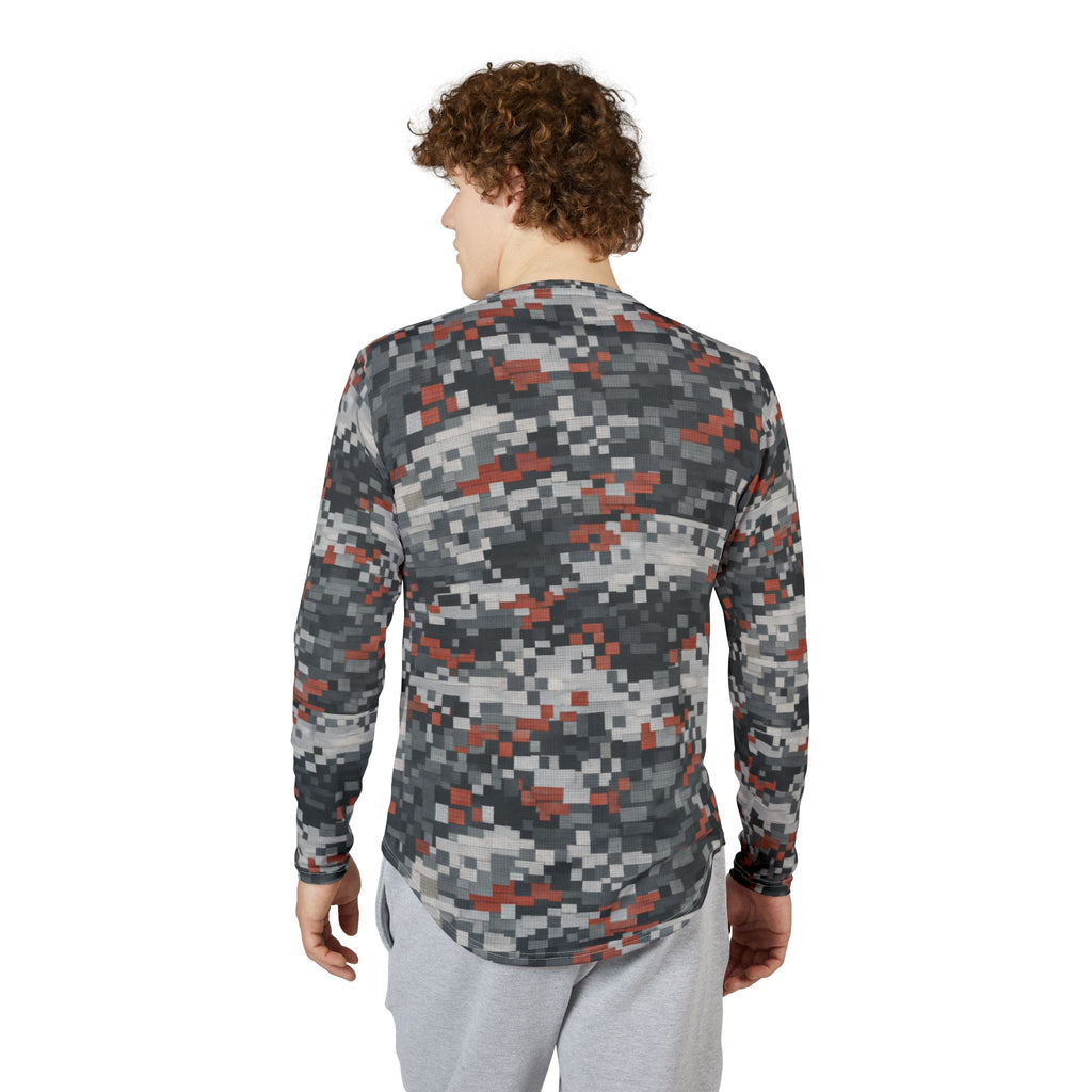 Men's Pixel Camo UV Long Sleeve Shirt — Sun Protection Fishing & Outdoor Top