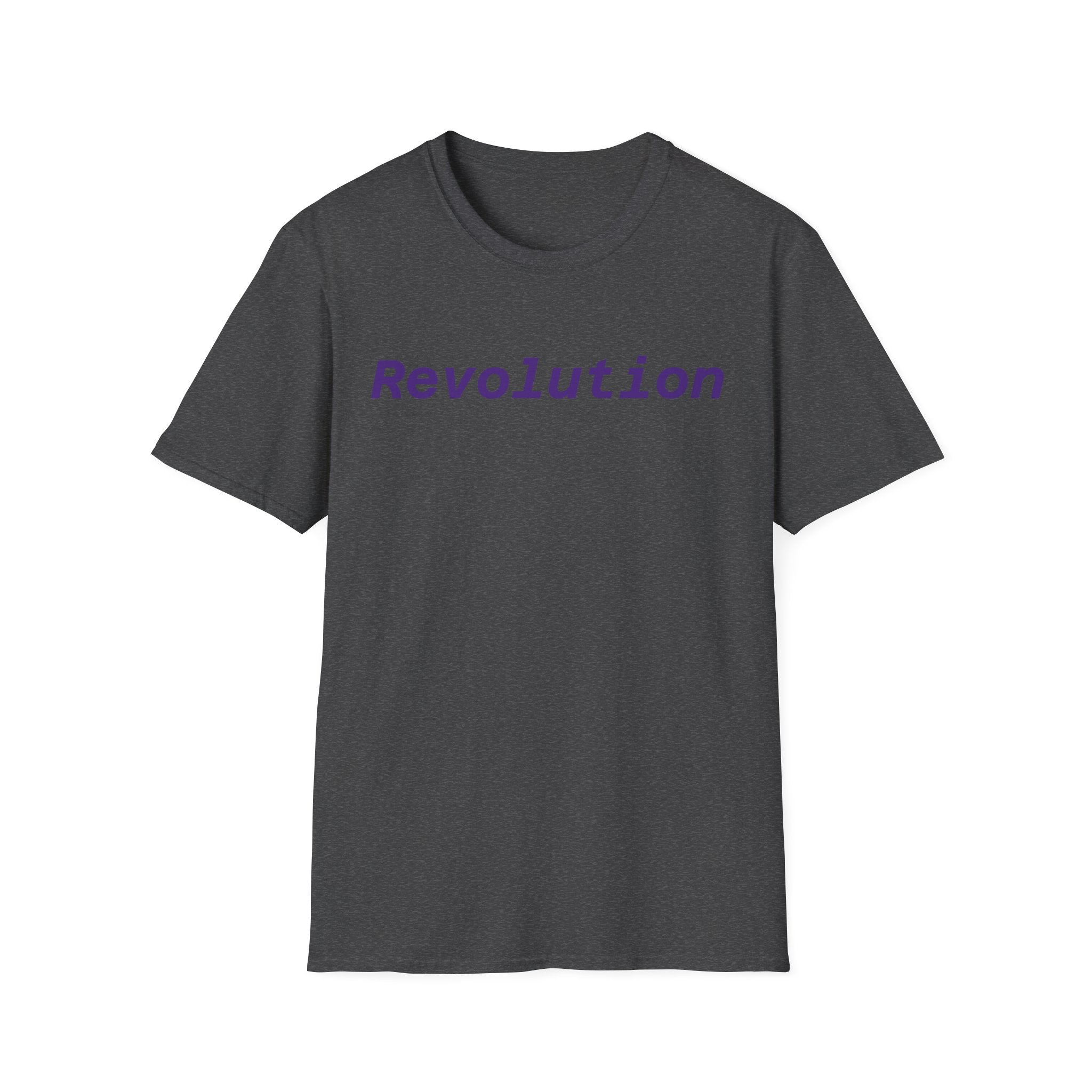 Revolution Graphic T-Shirt — Minimalist Purple Text Tee