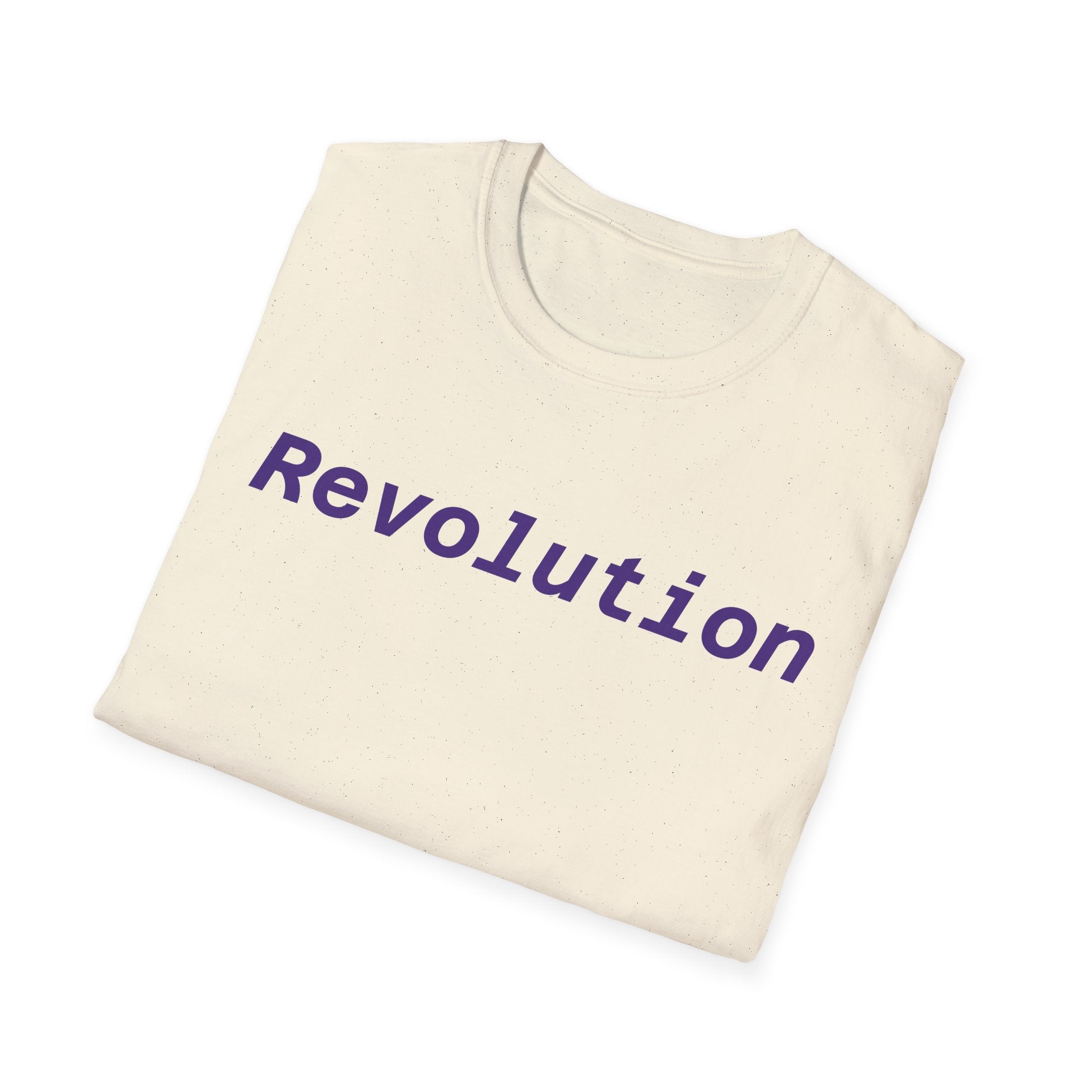 Revolution Graphic T-Shirt — Minimalist Purple Text Tee