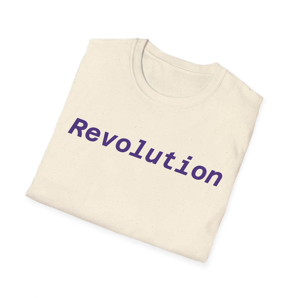 Revolution Graphic T-Shirt — Minimalist Purple Text Tee
