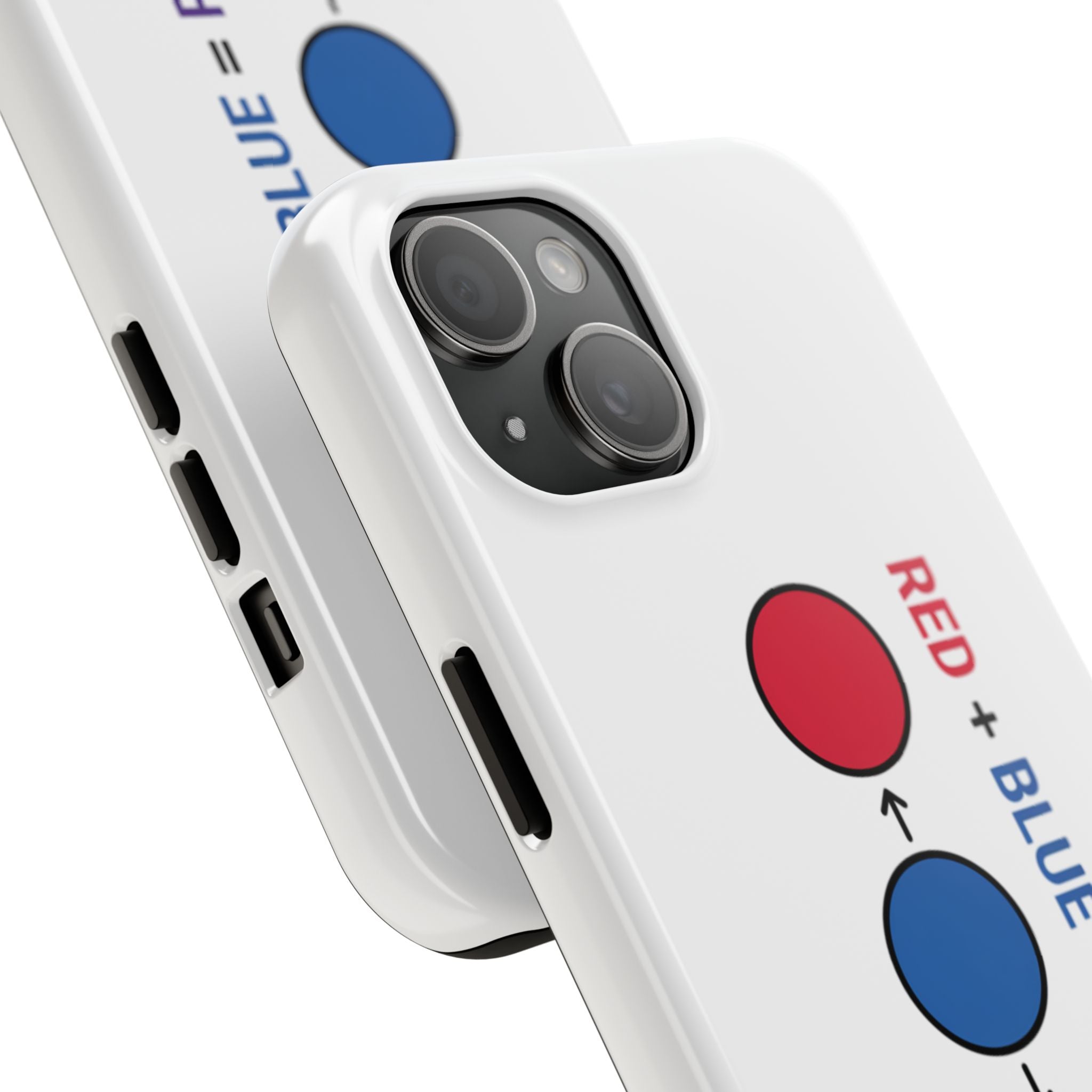 Tough Phone Case — “Red + Blue = Purple” Color Mixing Graphic