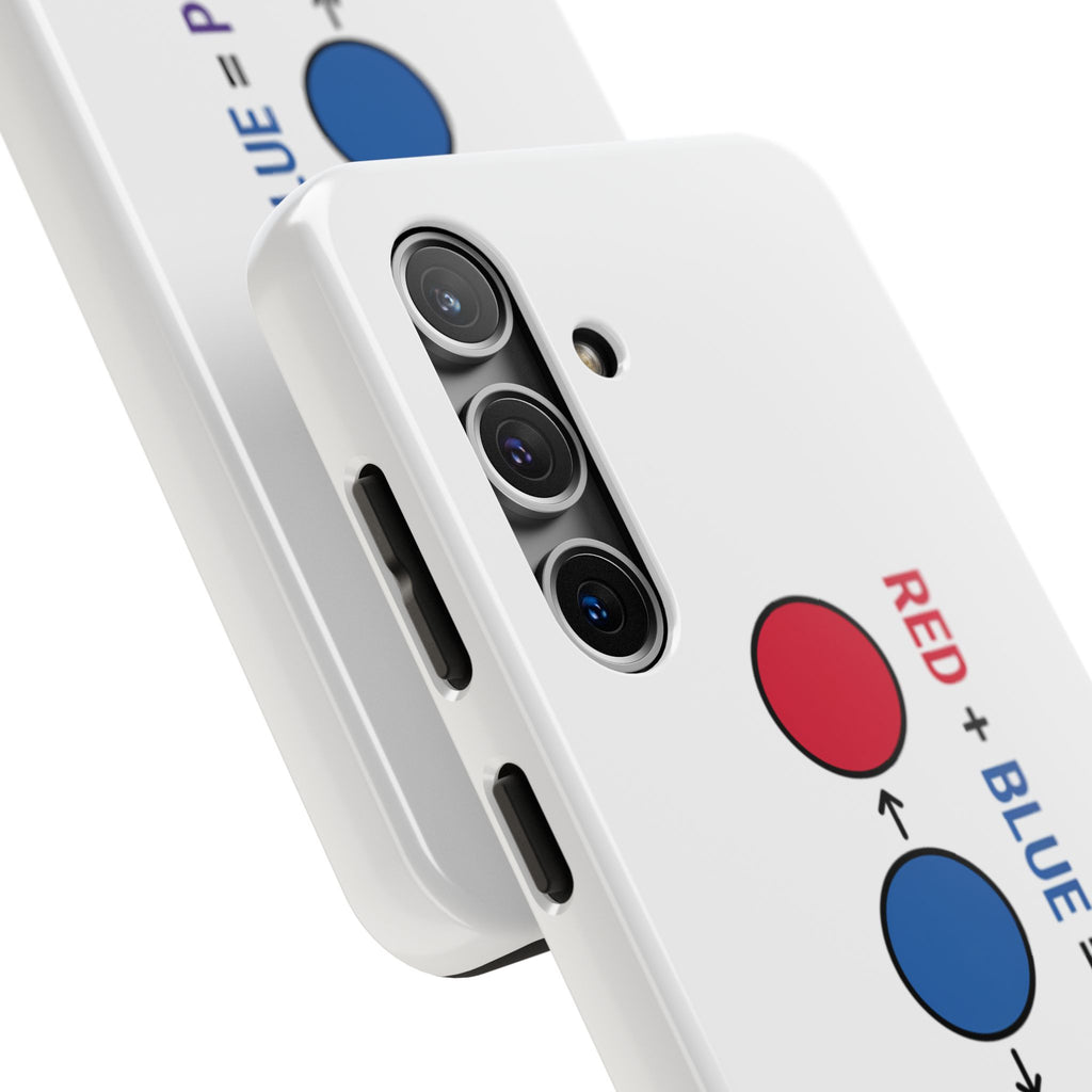 Tough Phone Case — “Red + Blue = Purple” Color Mixing Graphic