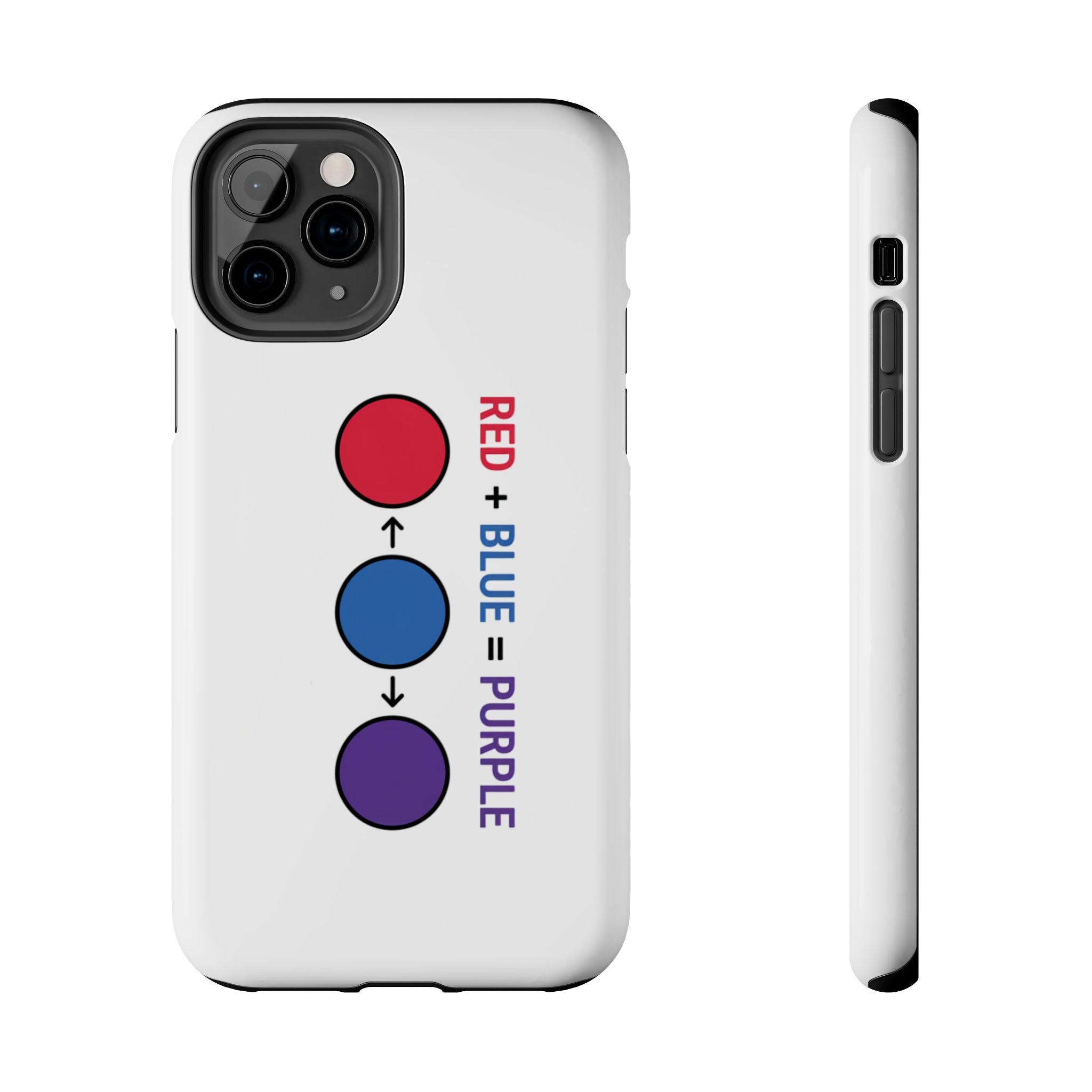Tough Phone Case — “Red + Blue = Purple” Color Mixing Graphic