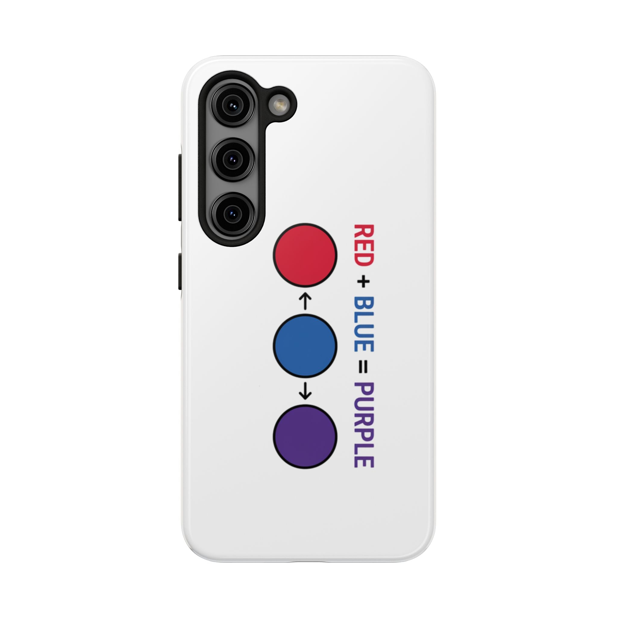 Tough Phone Case — “Red + Blue = Purple” Color Mixing Graphic