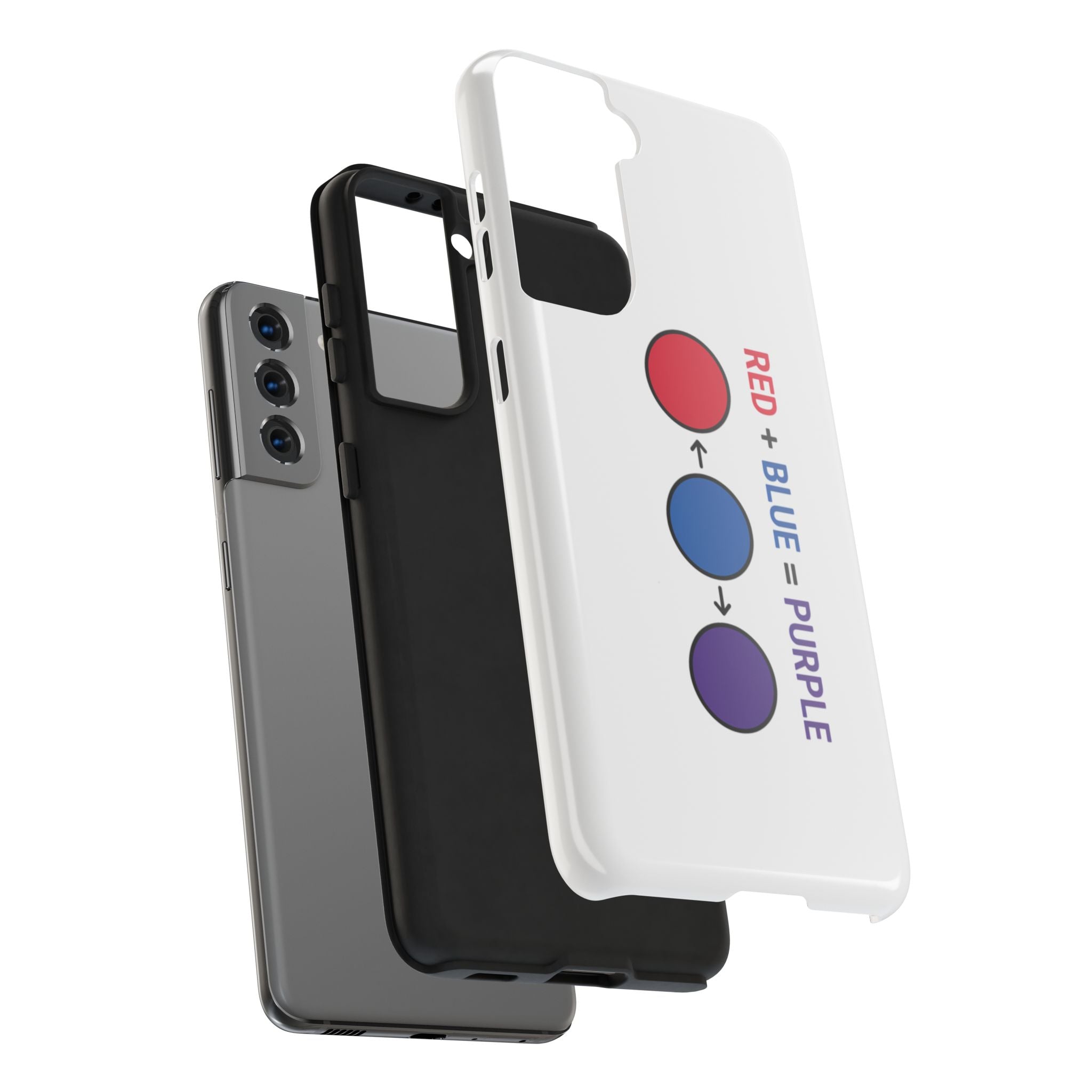 Tough Phone Case — “Red + Blue = Purple” Color Mixing Graphic