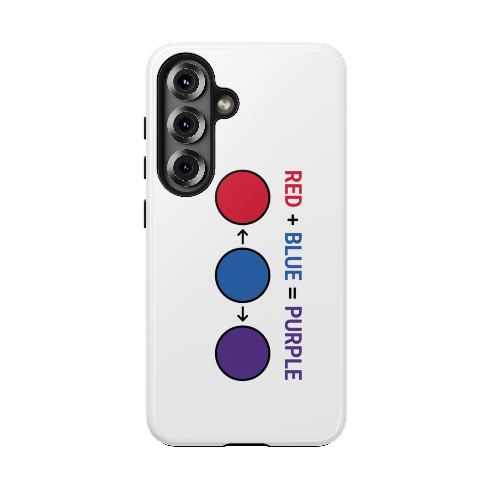 Tough Phone Case — “Red + Blue = Purple” Color Mixing Graphic