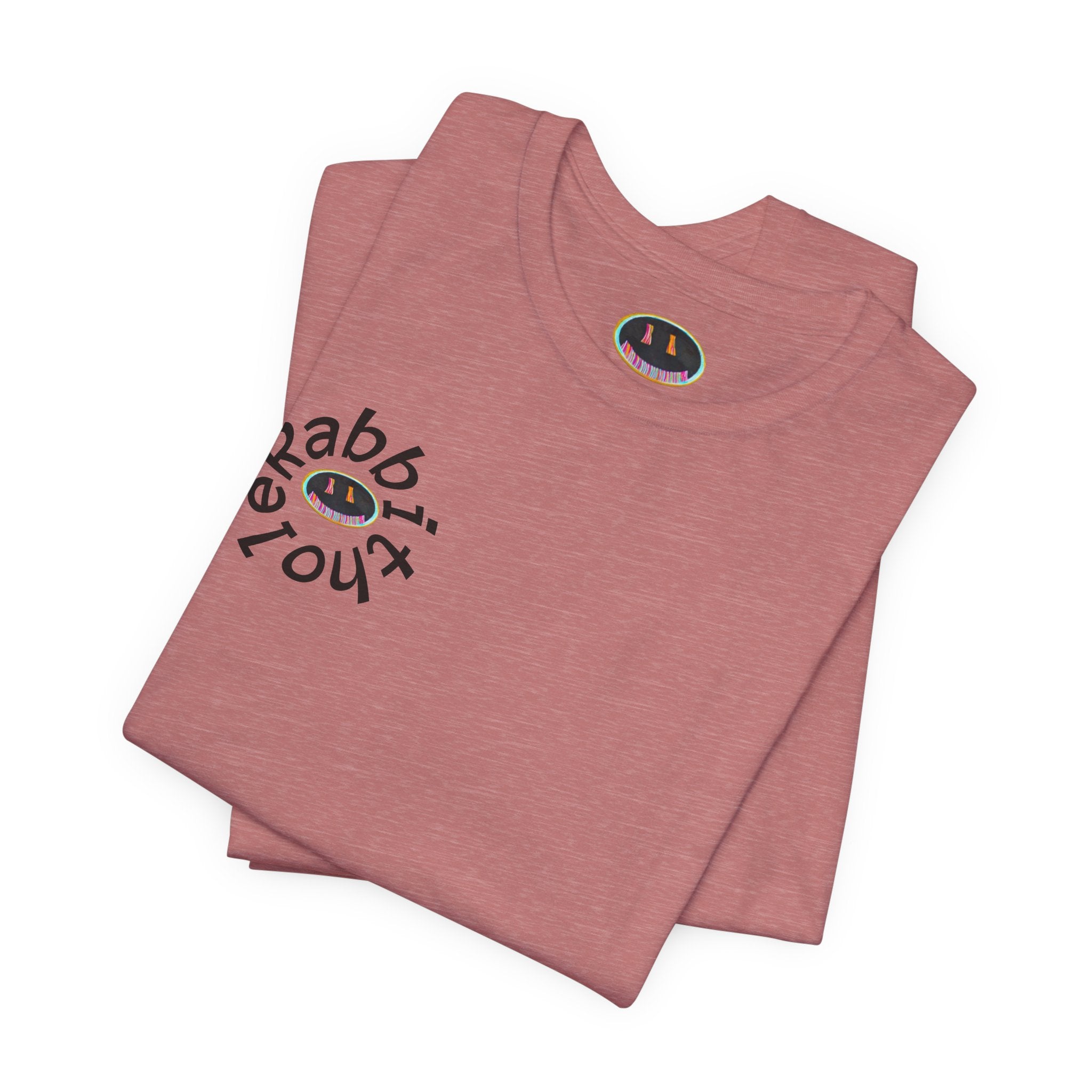 Post-Apocalyptic Streetwear Tee — 'Rabbit You' Minimal Front Logo with Dystopian Back Graphic