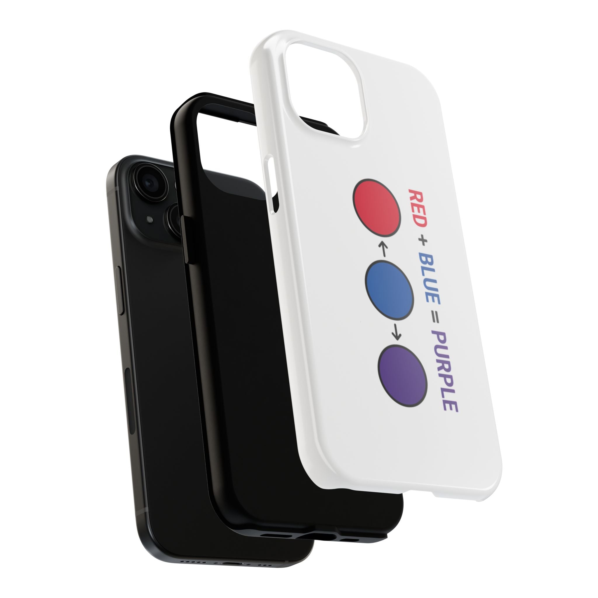 Tough Phone Case — “Red + Blue = Purple” Color Mixing Graphic