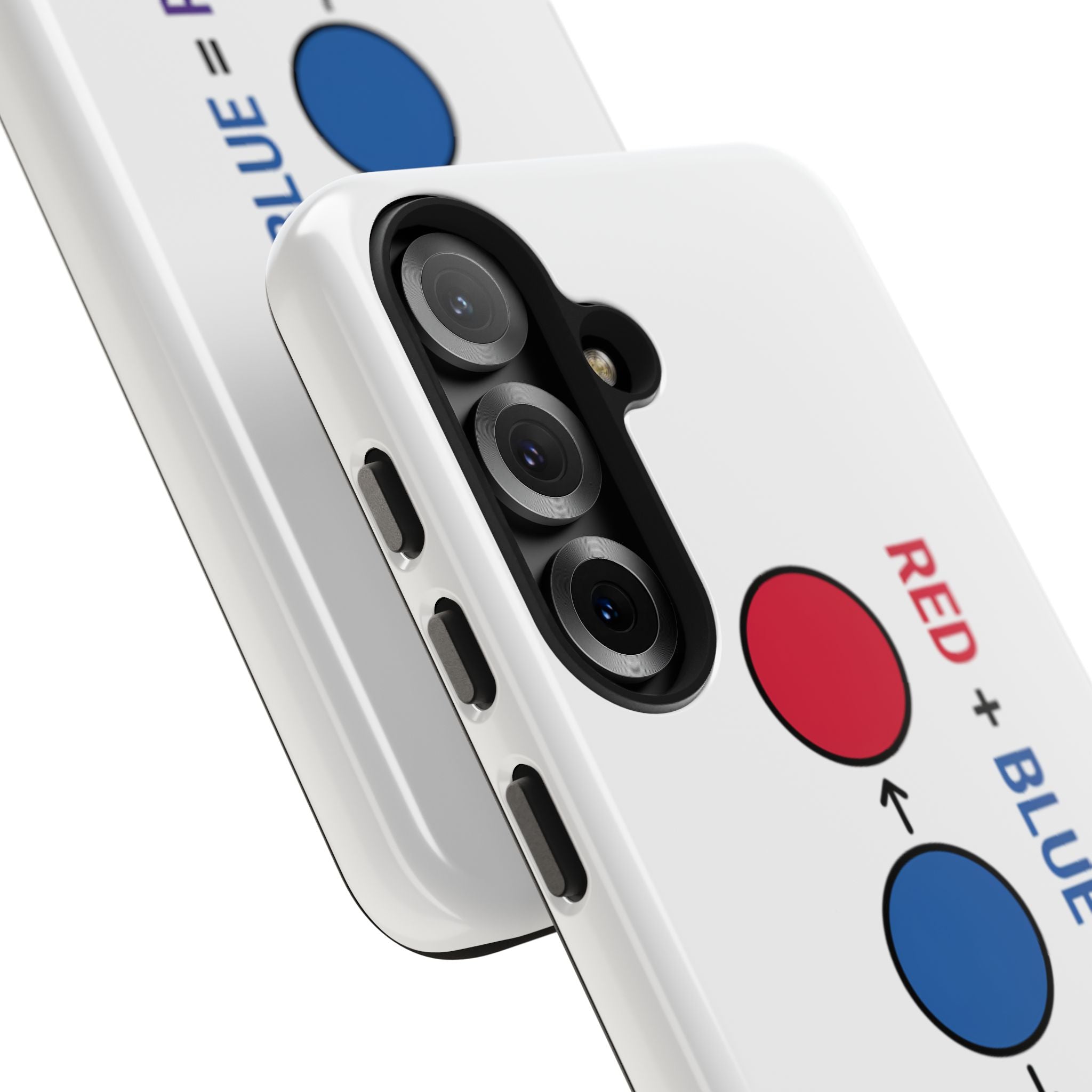 Tough Phone Case — “Red + Blue = Purple” Color Mixing Graphic