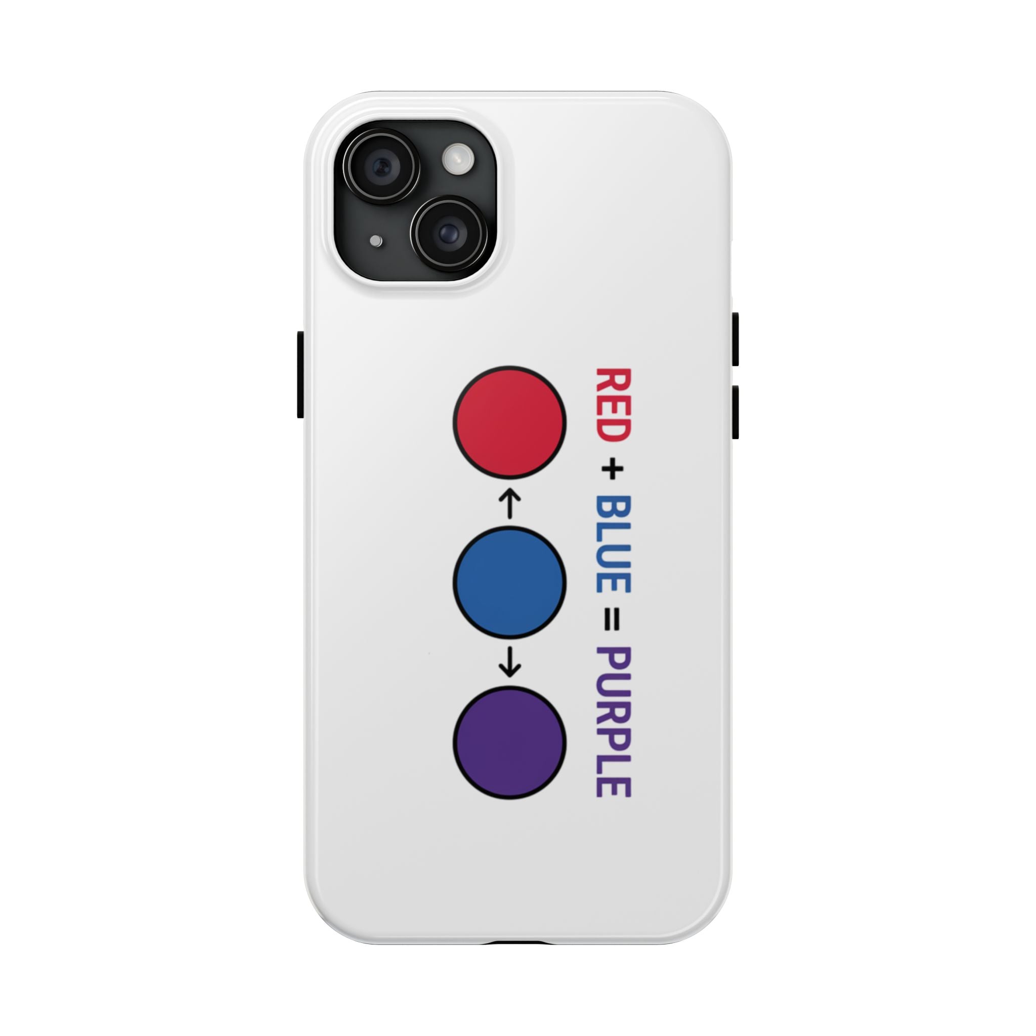Tough Phone Case — “Red + Blue = Purple” Color Mixing Graphic