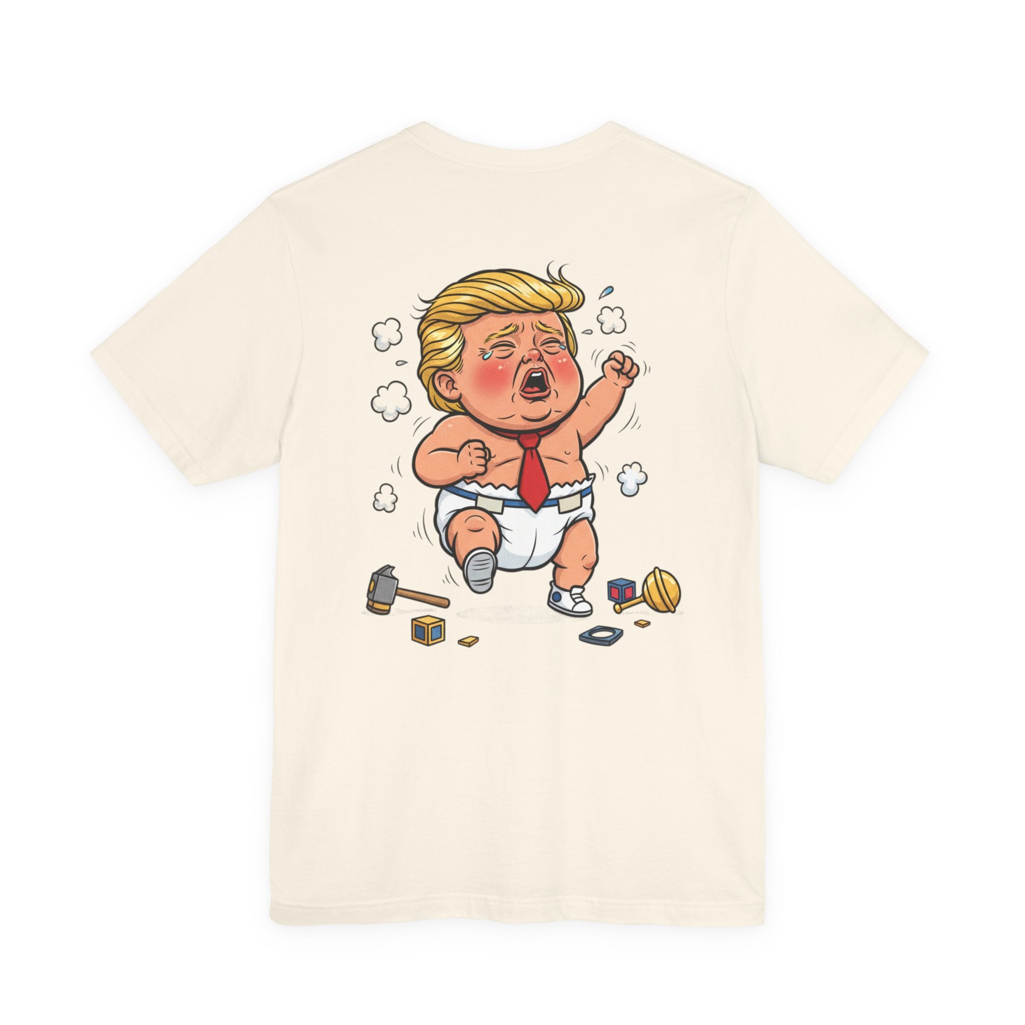 Graphic Tee — Baby Trump Tantrum Cartoon Back Print