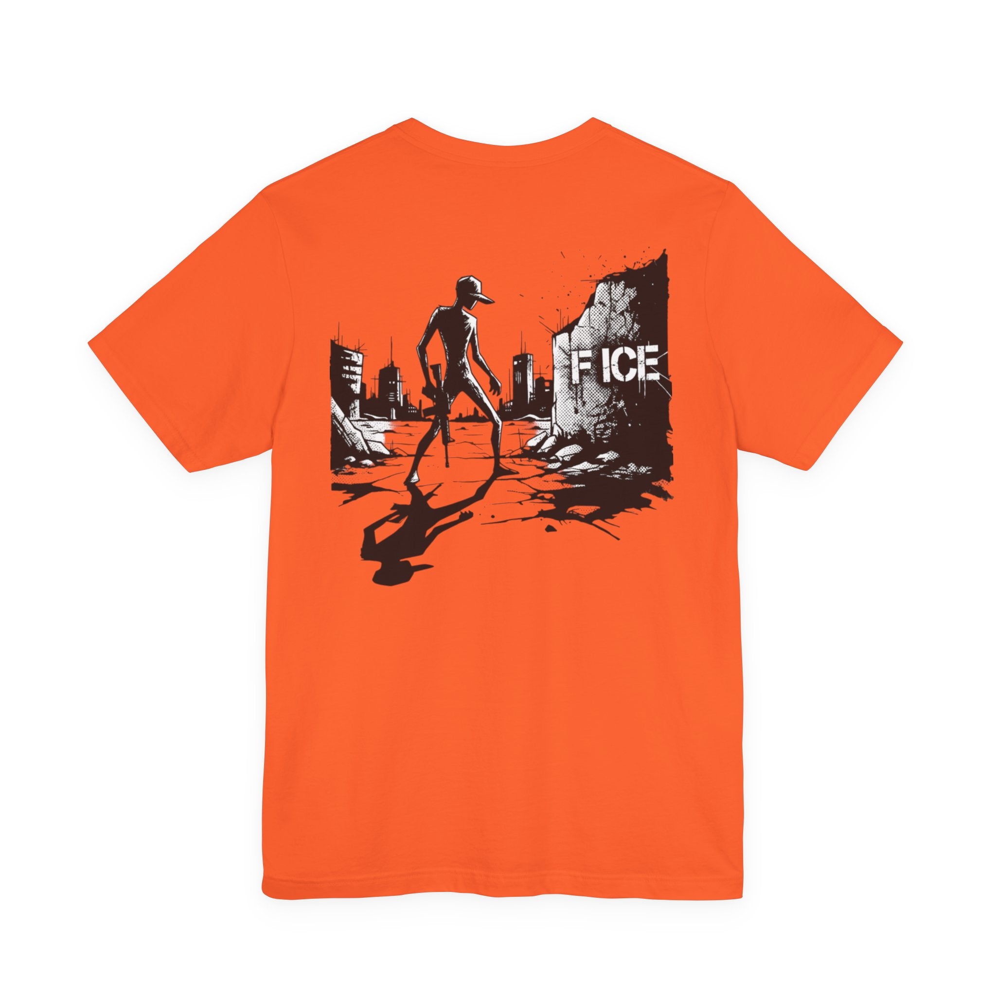 Post-Apocalyptic Streetwear Tee — 'Rabbit You' Minimal Front Logo with Dystopian Back Graphic