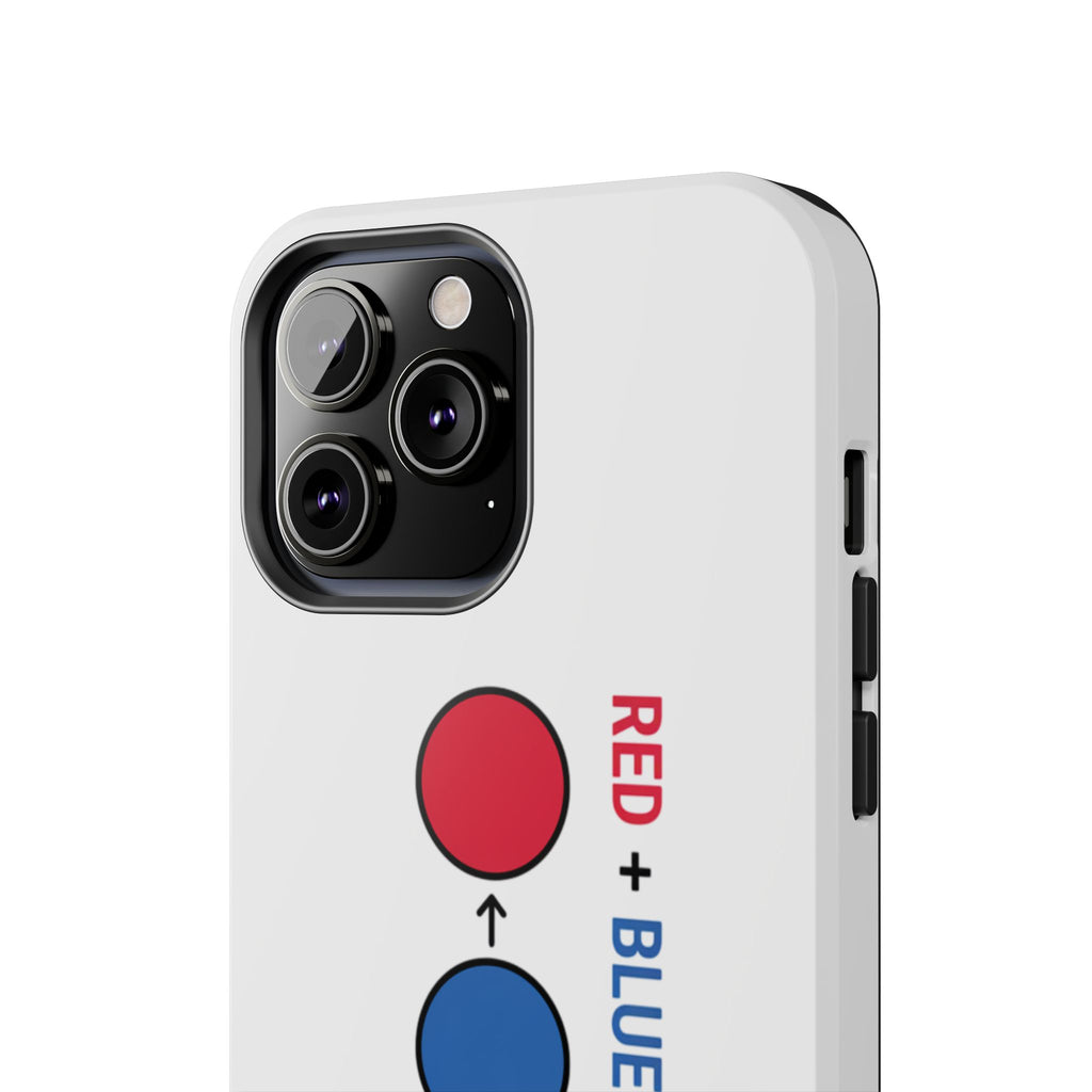 Tough Phone Case — “Red + Blue = Purple” Color Mixing Graphic