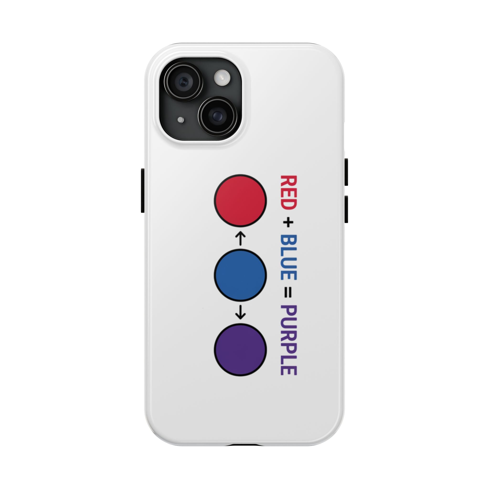 Tough Phone Case — “Red + Blue = Purple” Color Mixing Graphic