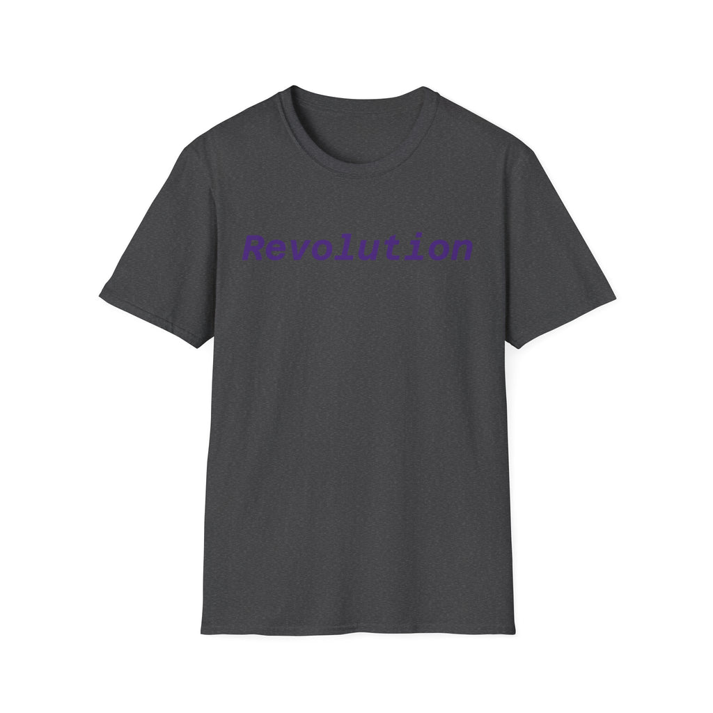 Revolution Graphic T-Shirt — Minimalist Purple Text Tee