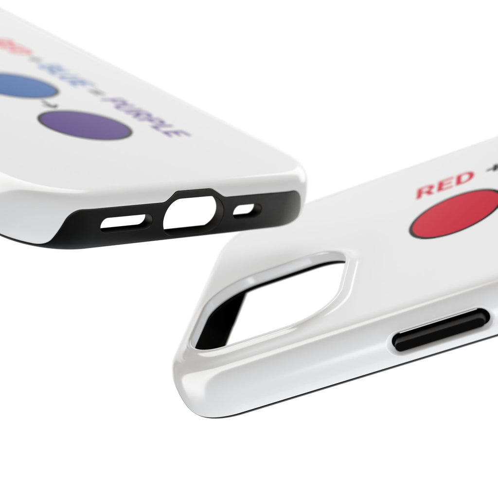 Tough Phone Case — “Red + Blue = Purple” Color Mixing Graphic
