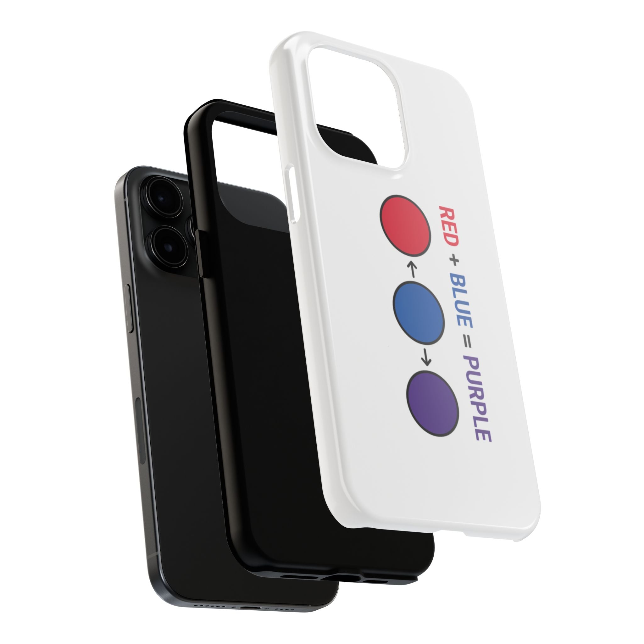 Tough Phone Case — “Red + Blue = Purple” Color Mixing Graphic