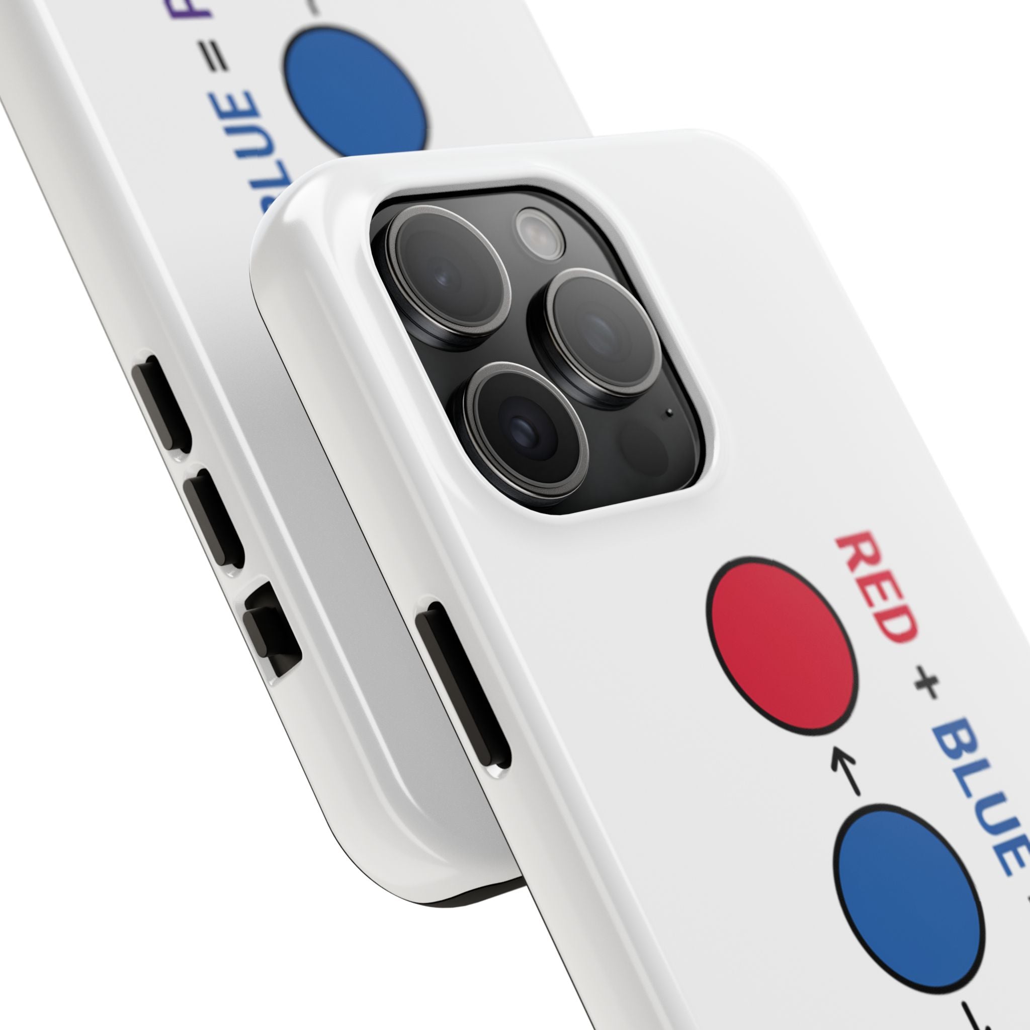 Tough Phone Case — “Red + Blue = Purple” Color Mixing Graphic